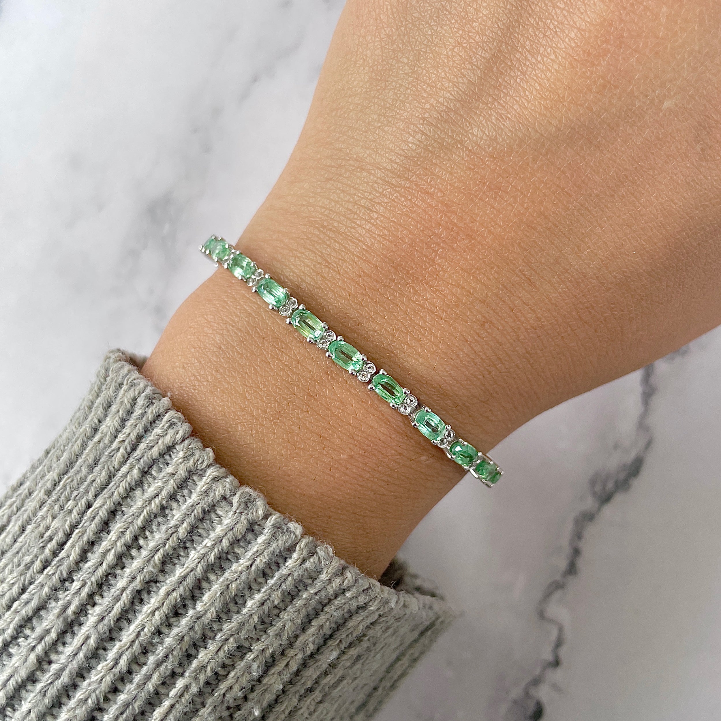 Green Kyanite & White Topaz Bracelet-(GKY-SB-110.) – Sagacia Jewelry