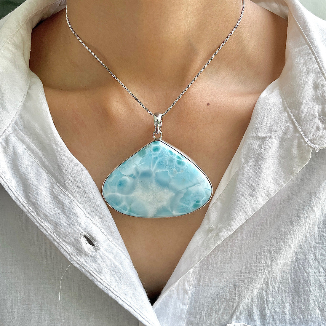 Larimar Pendant-(LAR-P-199.) – Sagacia Jewelry