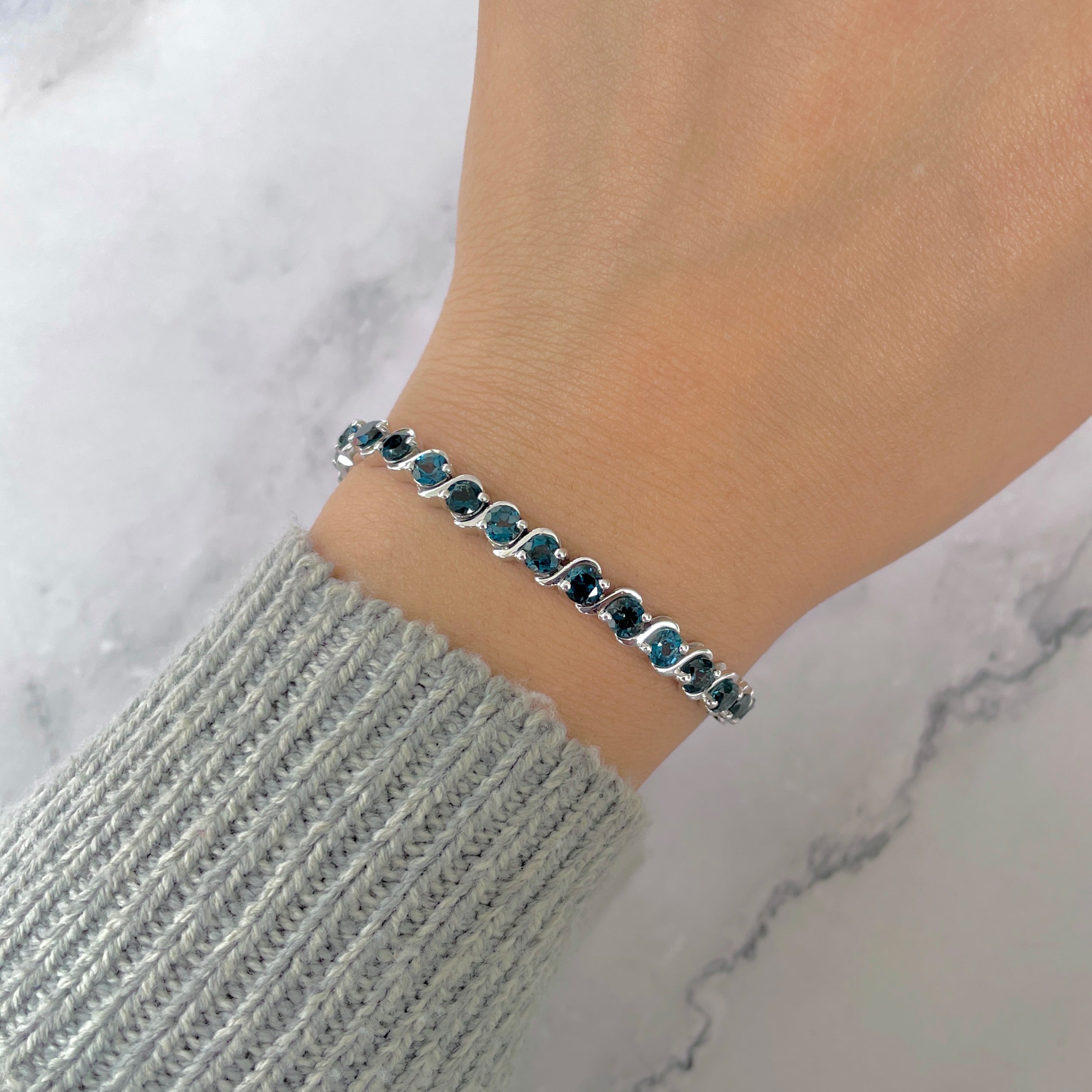 London Blue Topaz Bracelet-(LBTZ-SB-173.) – Sagacia Jewelry
