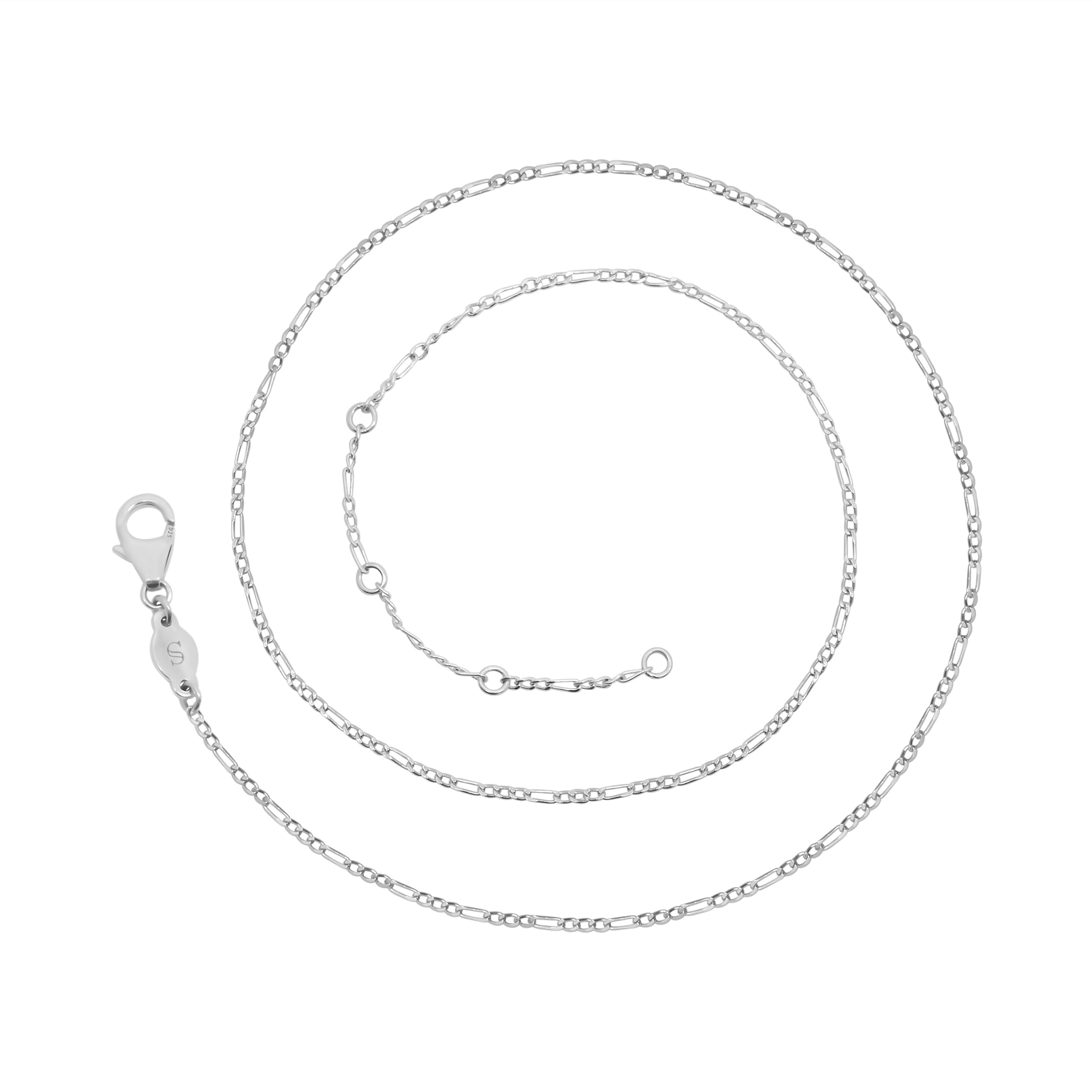 Figaro Silver Chain-(SN-FG-50-1+3) – Sagacia Jewelry