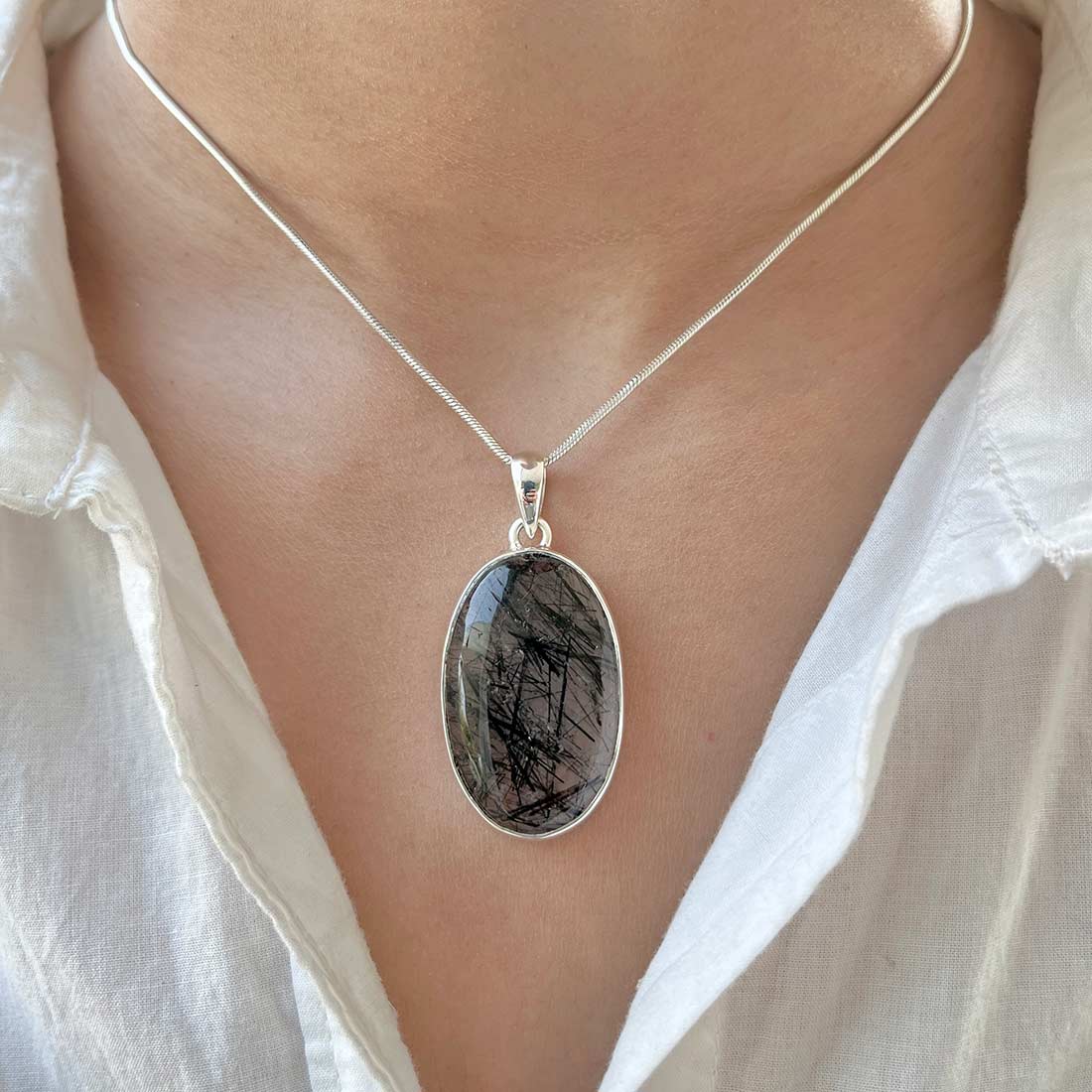 Black Rutile Pendant-(BLR-P-3.)