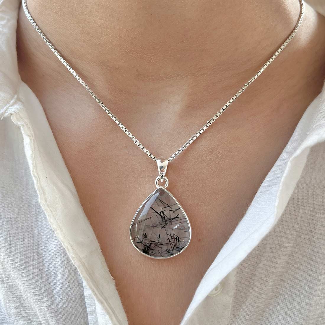 Black Rutile Pendant-(BLR-P-6.)