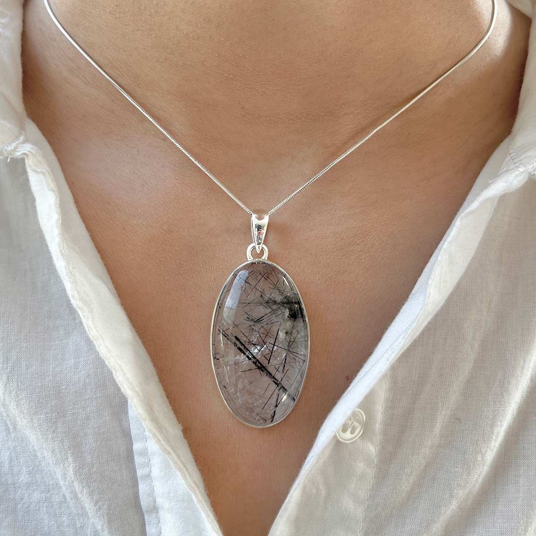 Black Rutile Pendant-(BLR-P-9.)