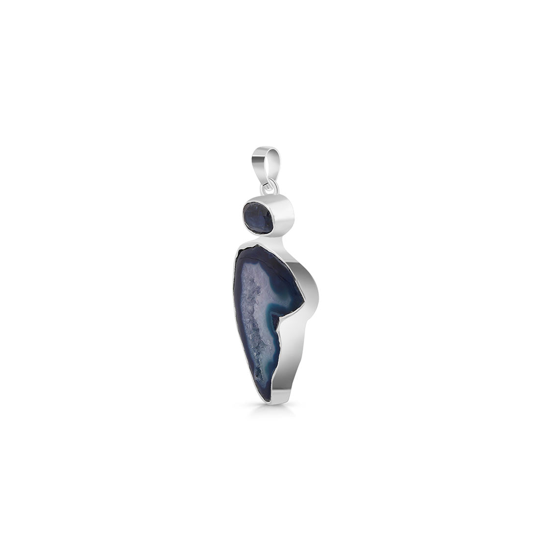 Blue Agate Pendant-(ABU-P-36.)