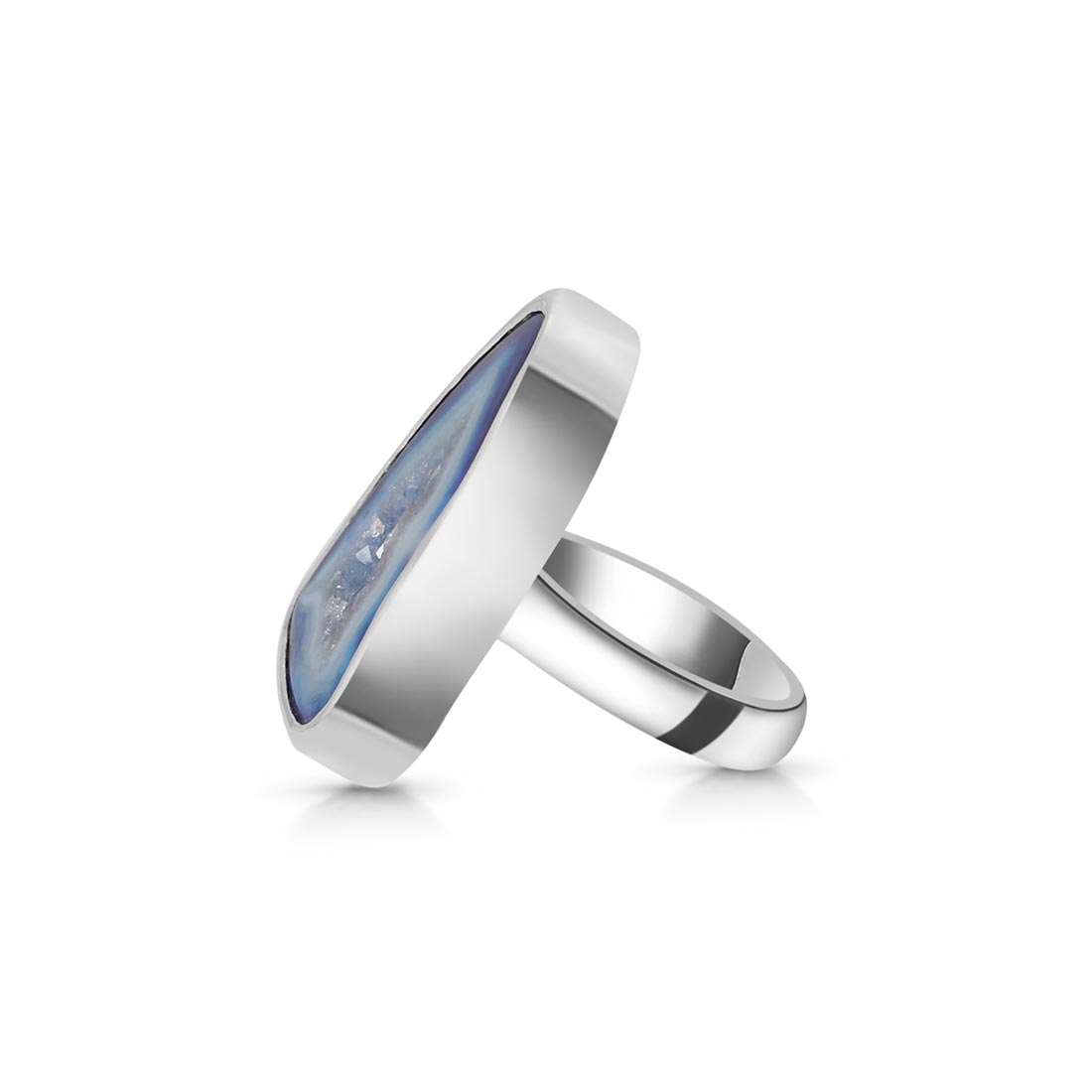 Blue Agate Adjustable Ring-(ABU-R-1.)