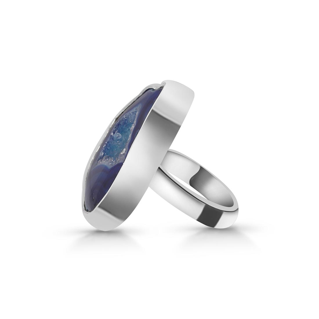 Blue Agate Adjustable Ring-(ABU-R-14.)