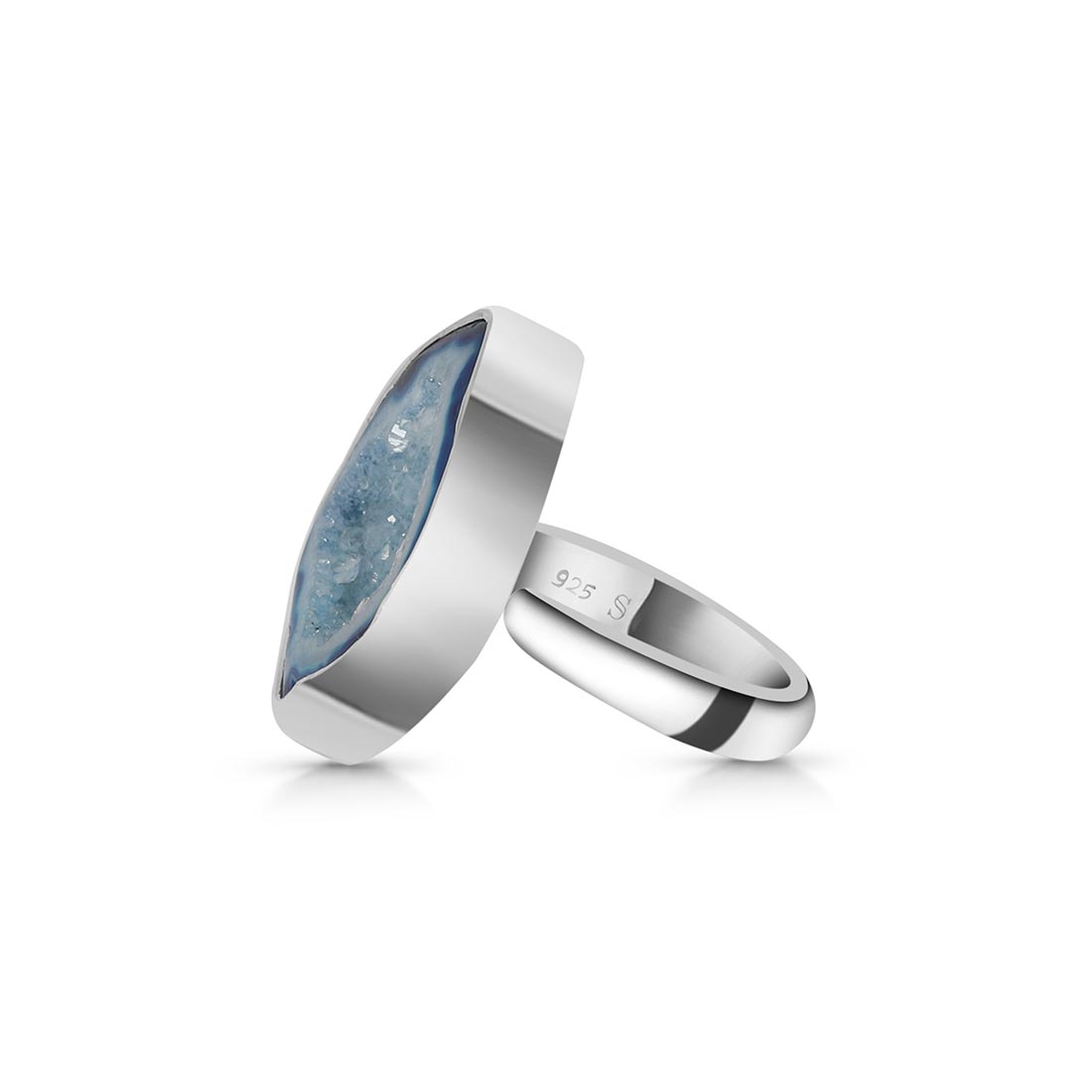 Blue Agate Adjustable Ring-(ABU-R-16.)