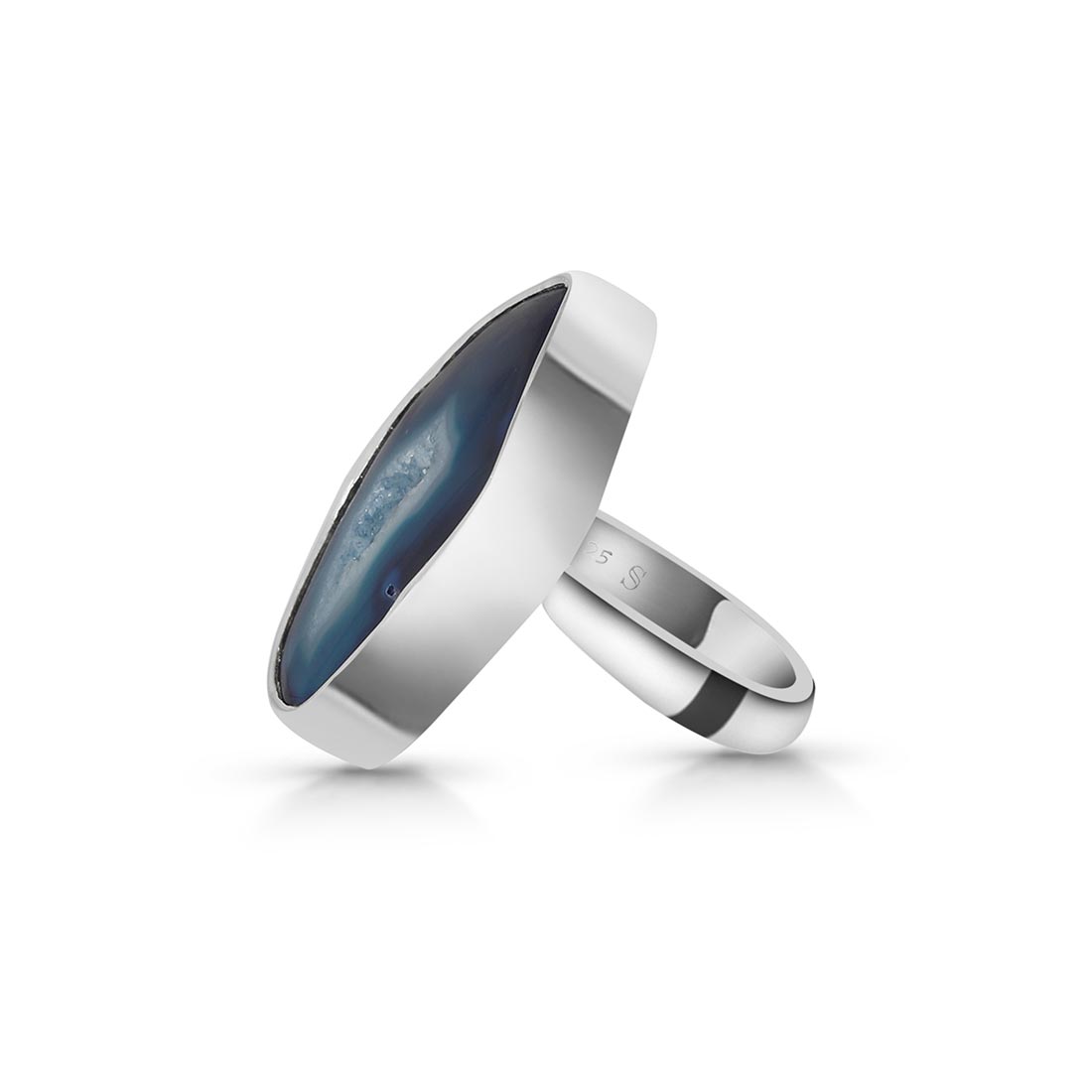 Blue Agate Adjustable Ring-(ABU-R-19.)