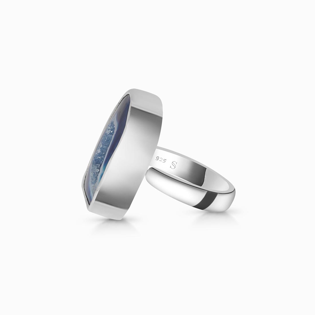 Blue Agate Adjustable Ring-(ABU-R-2.)