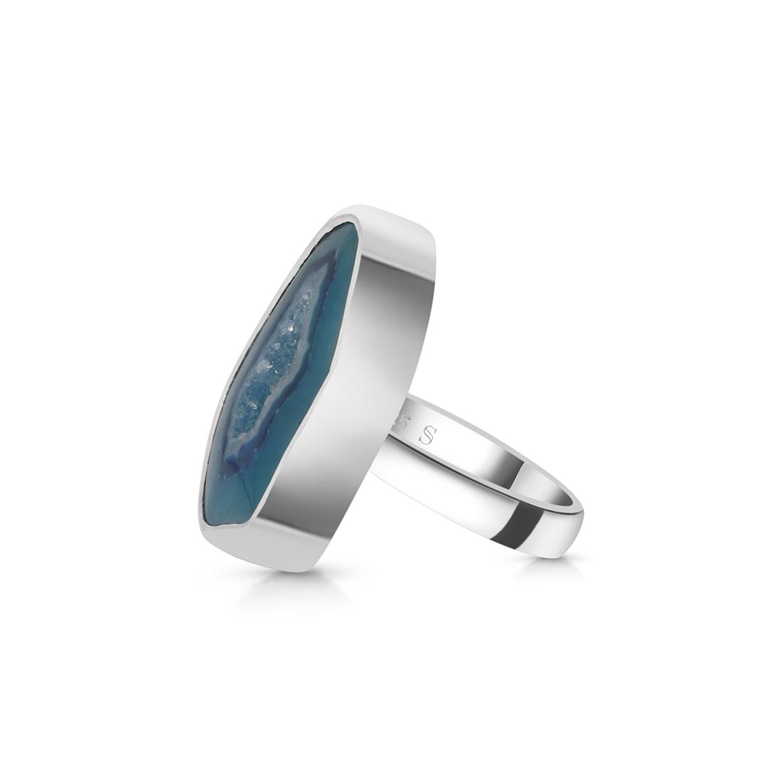 Blue Agate Adjustable Ring-(ABU-R-21.)