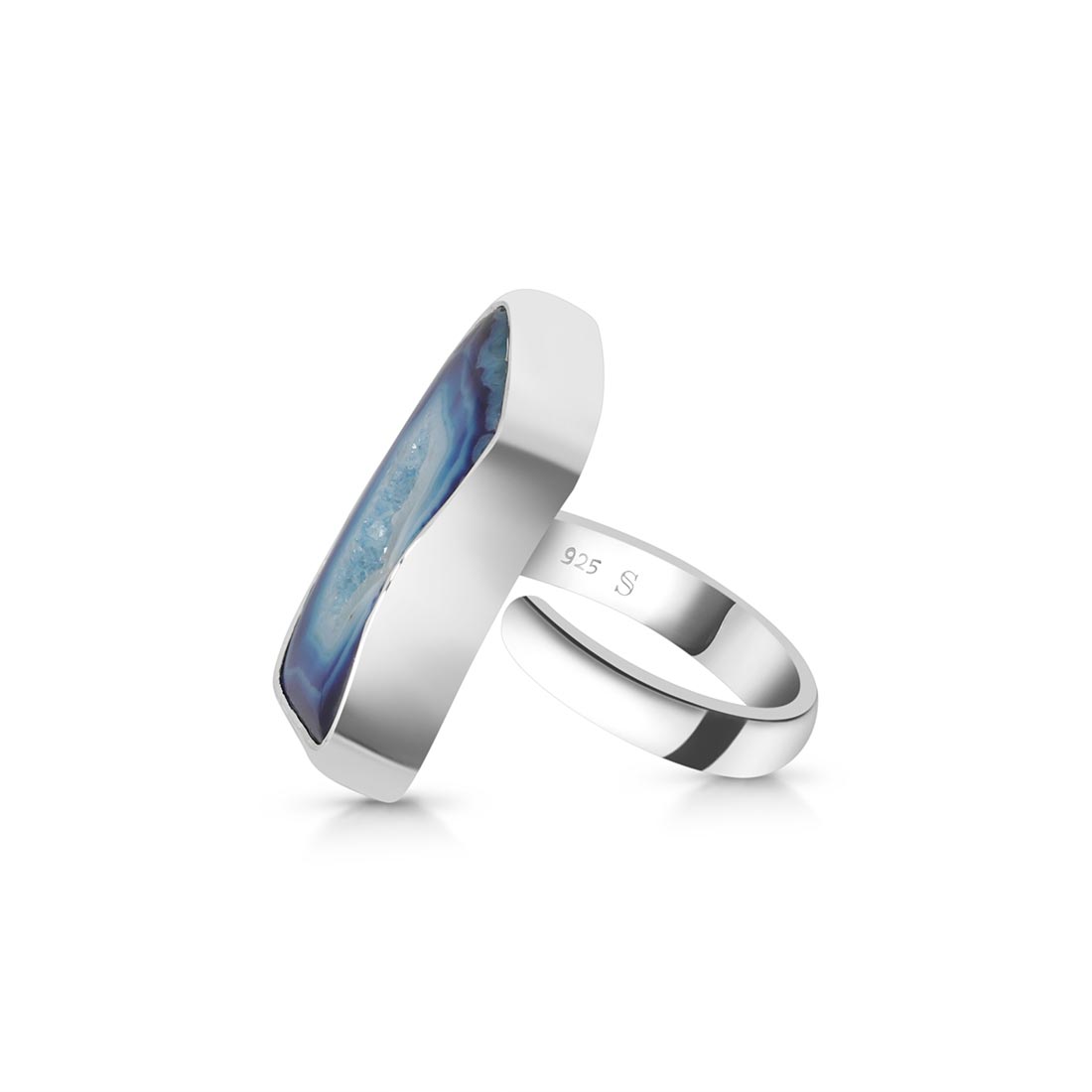Blue Agate Adjustable Ring-(ABU-R-23.)
