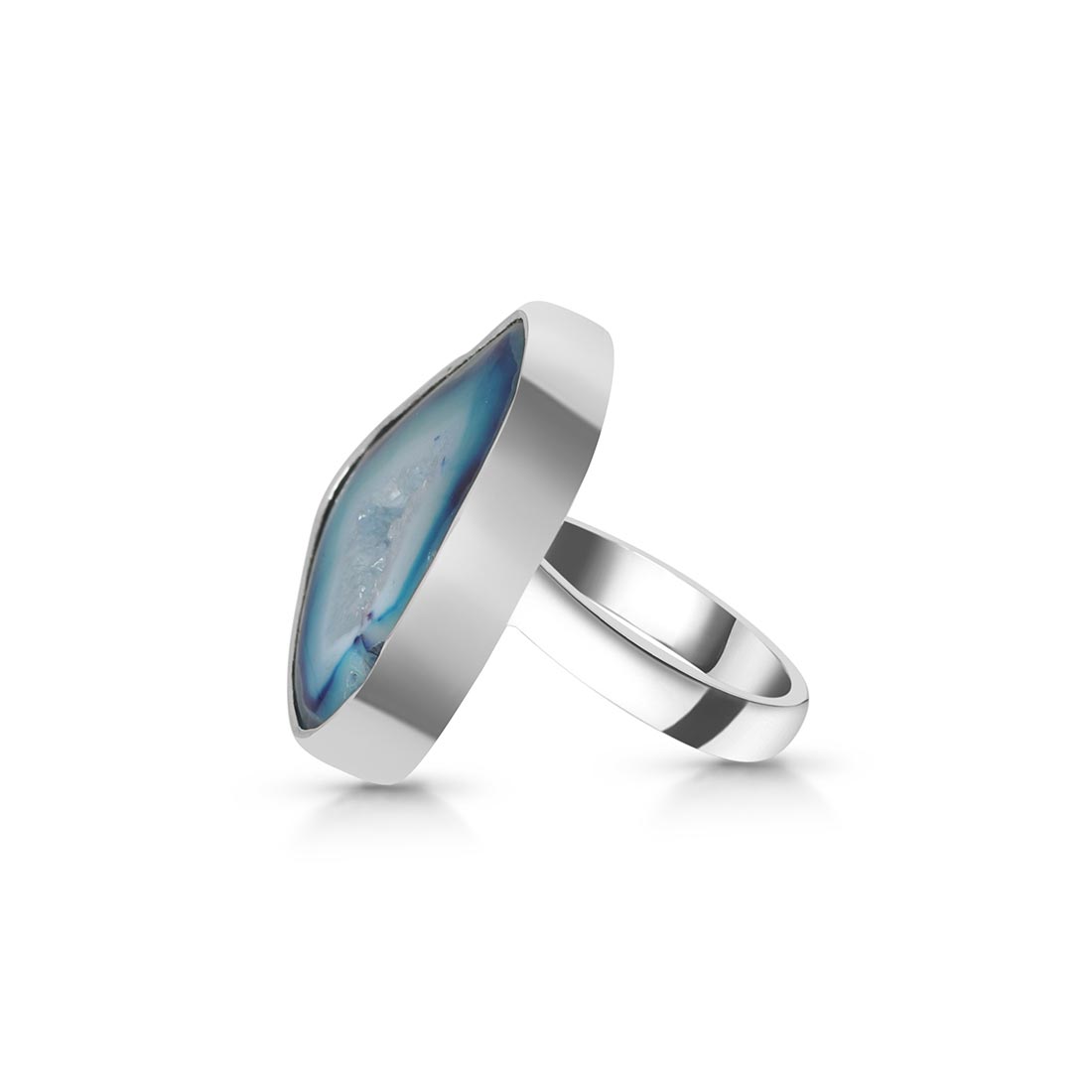 Blue Agate Adjustable Ring-(ABU-R-25.)