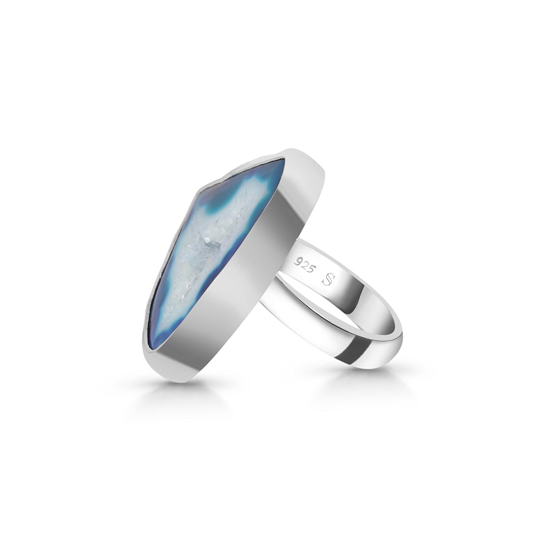 Blue Agate Adjustable Ring-(ABU-R-26.)