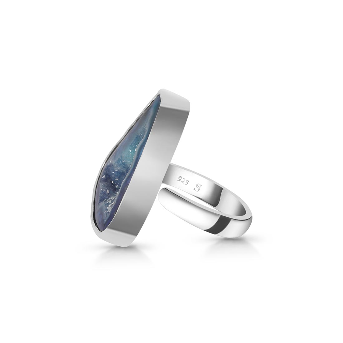 Blue Agate Adjustable Ring-(ABU-R-27.)