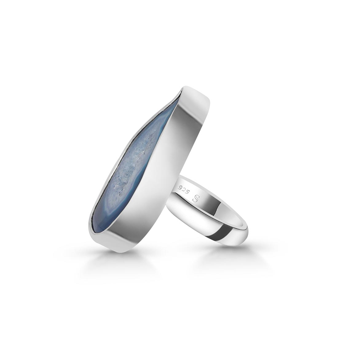 Blue Agate Adjustable Ring-(ABU-R-29.)