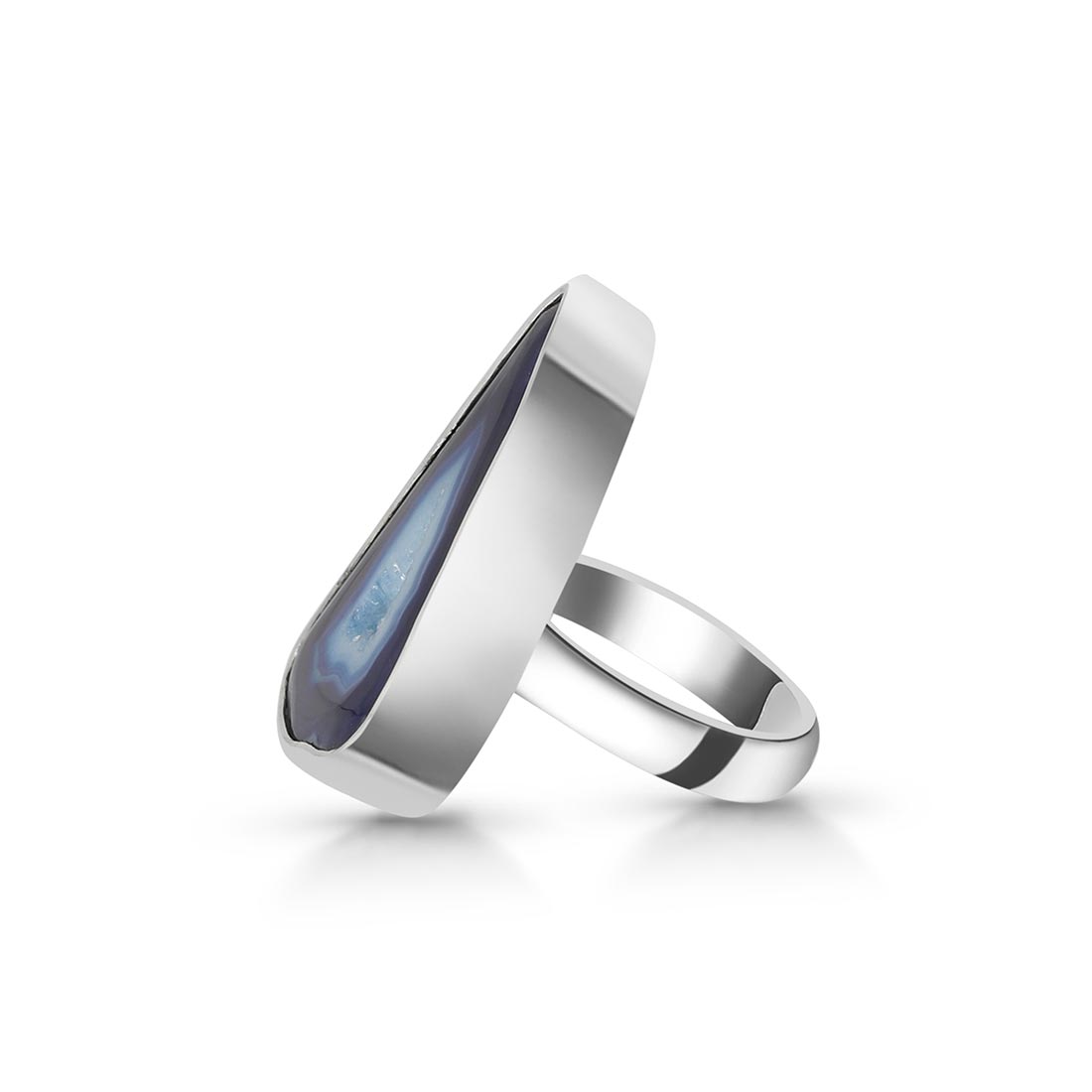 Blue Agate Adjustable Ring-(ABU-R-30.)