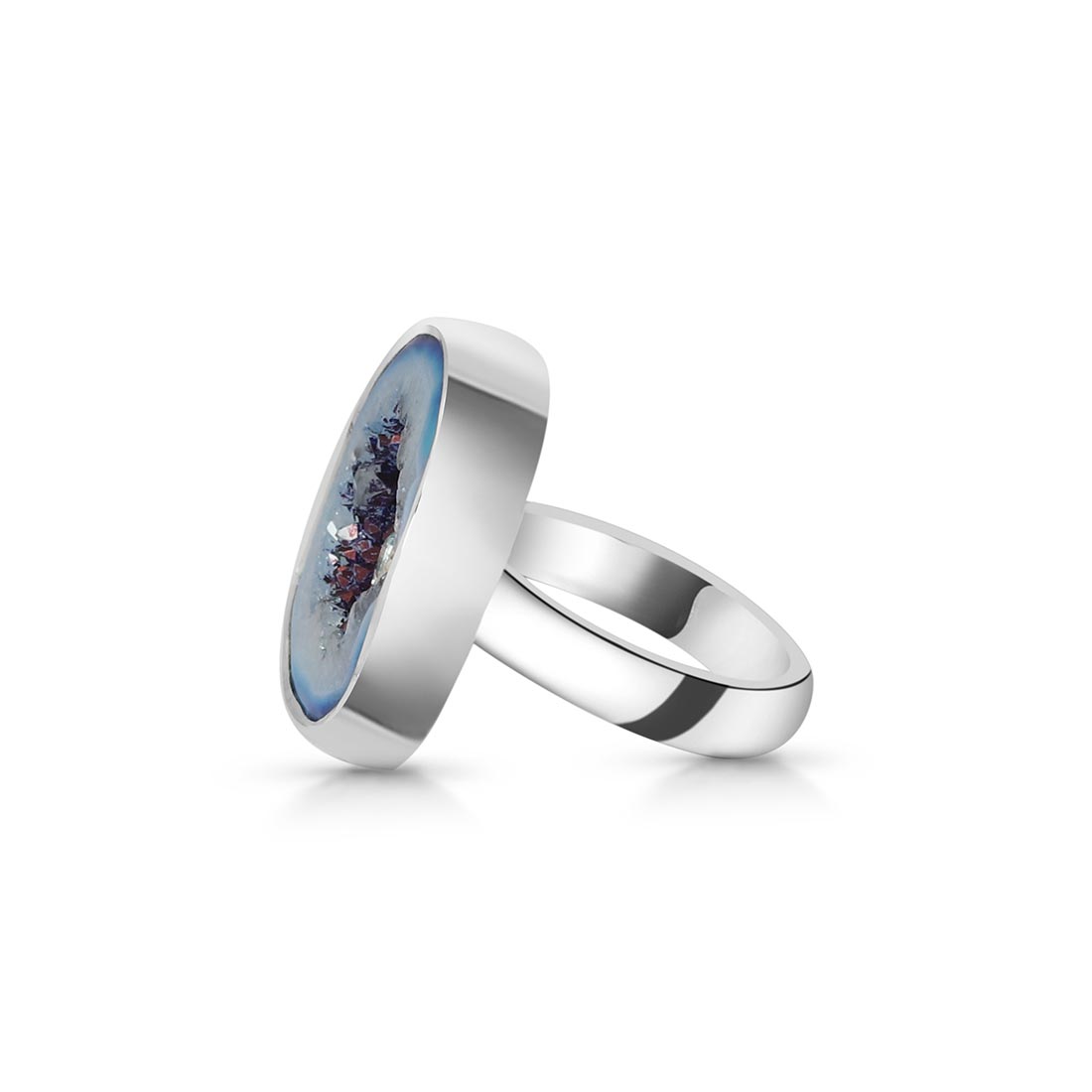 Blue Agate Adjustable Ring-(ABU-R-6.)