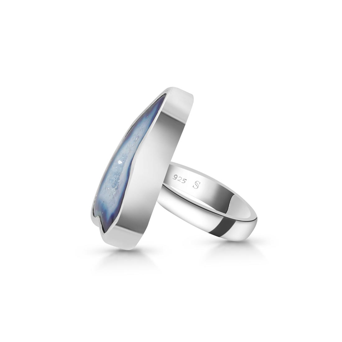 Blue Agate Adjustable Ring-(ABU-R-8.)