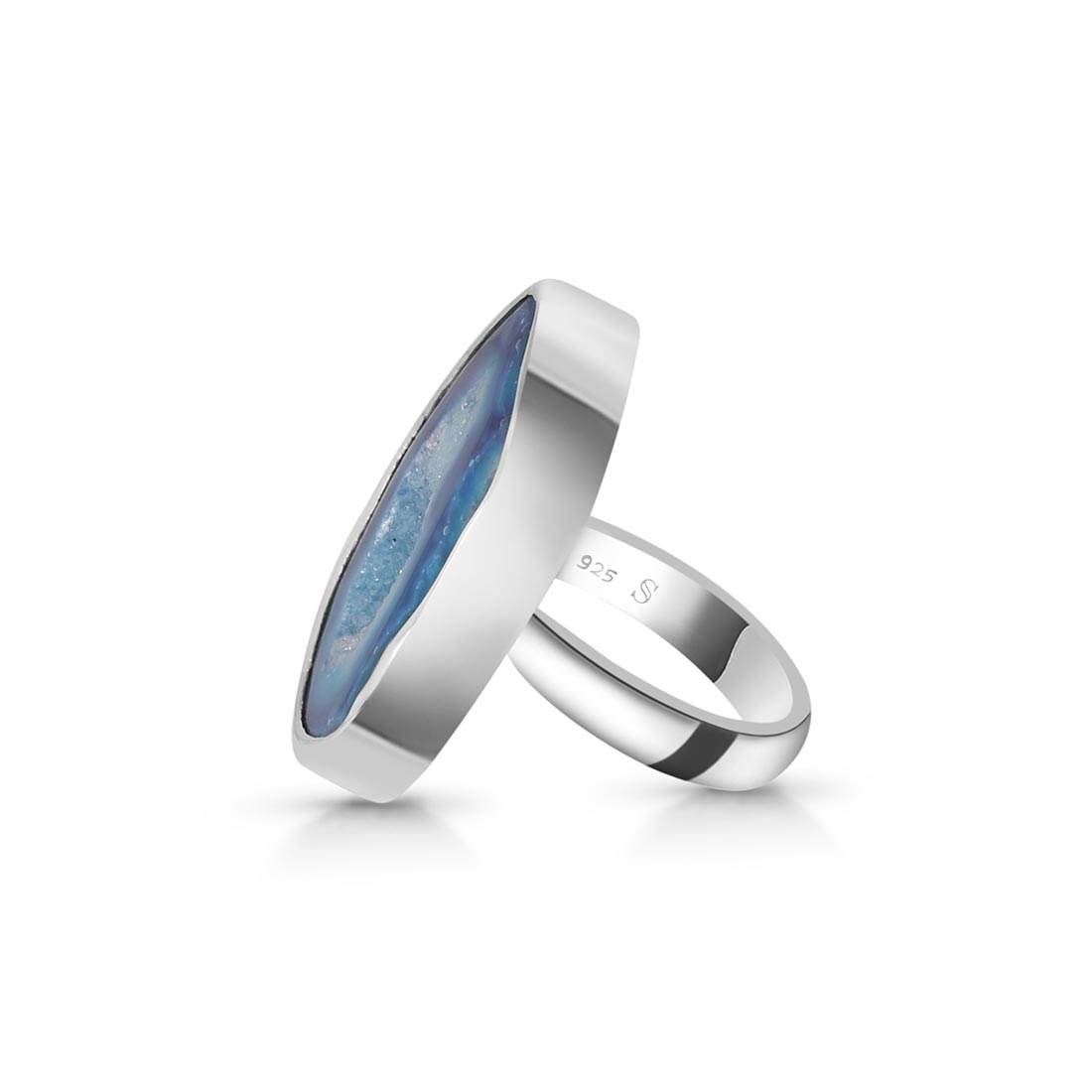 Blue Agate Adjustable Ring-(ABU-R-9.)
