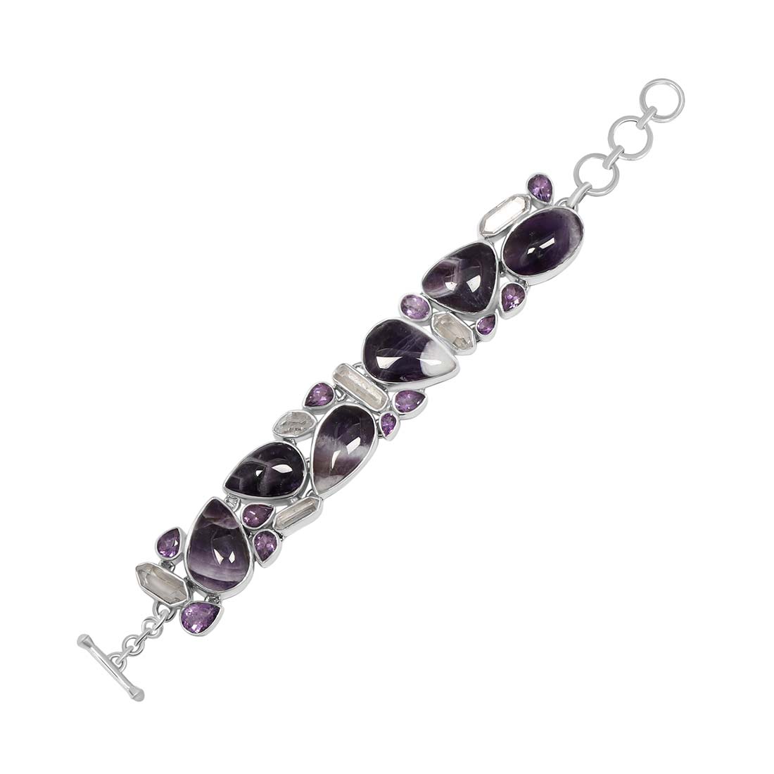 Amethyst Lace Agate / Chevron Amethyst Bracelet-(ALA-B-2.)