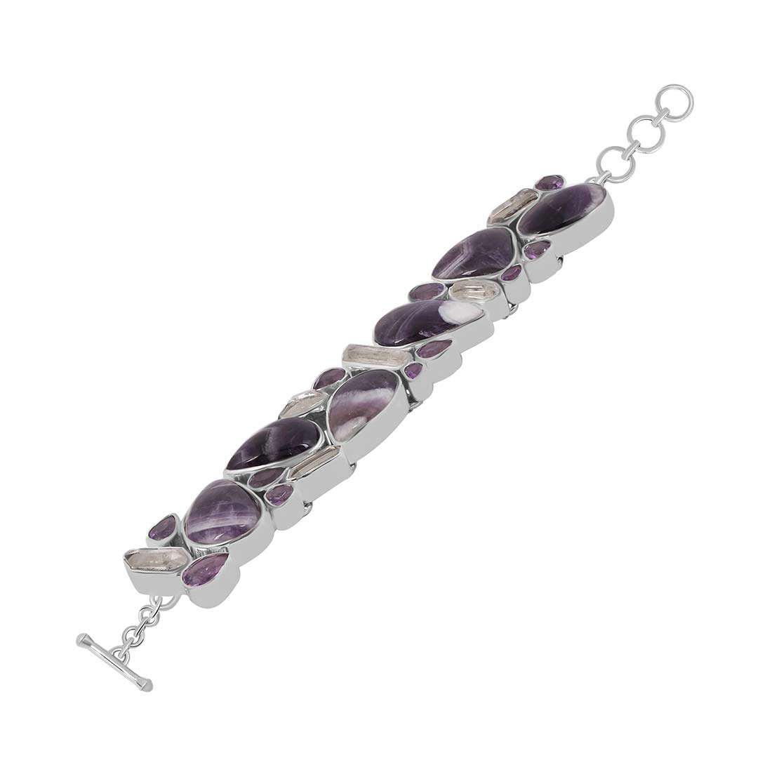 Amethyst Lace Agate / Chevron Amethyst Bracelet-(ALA-B-2.)