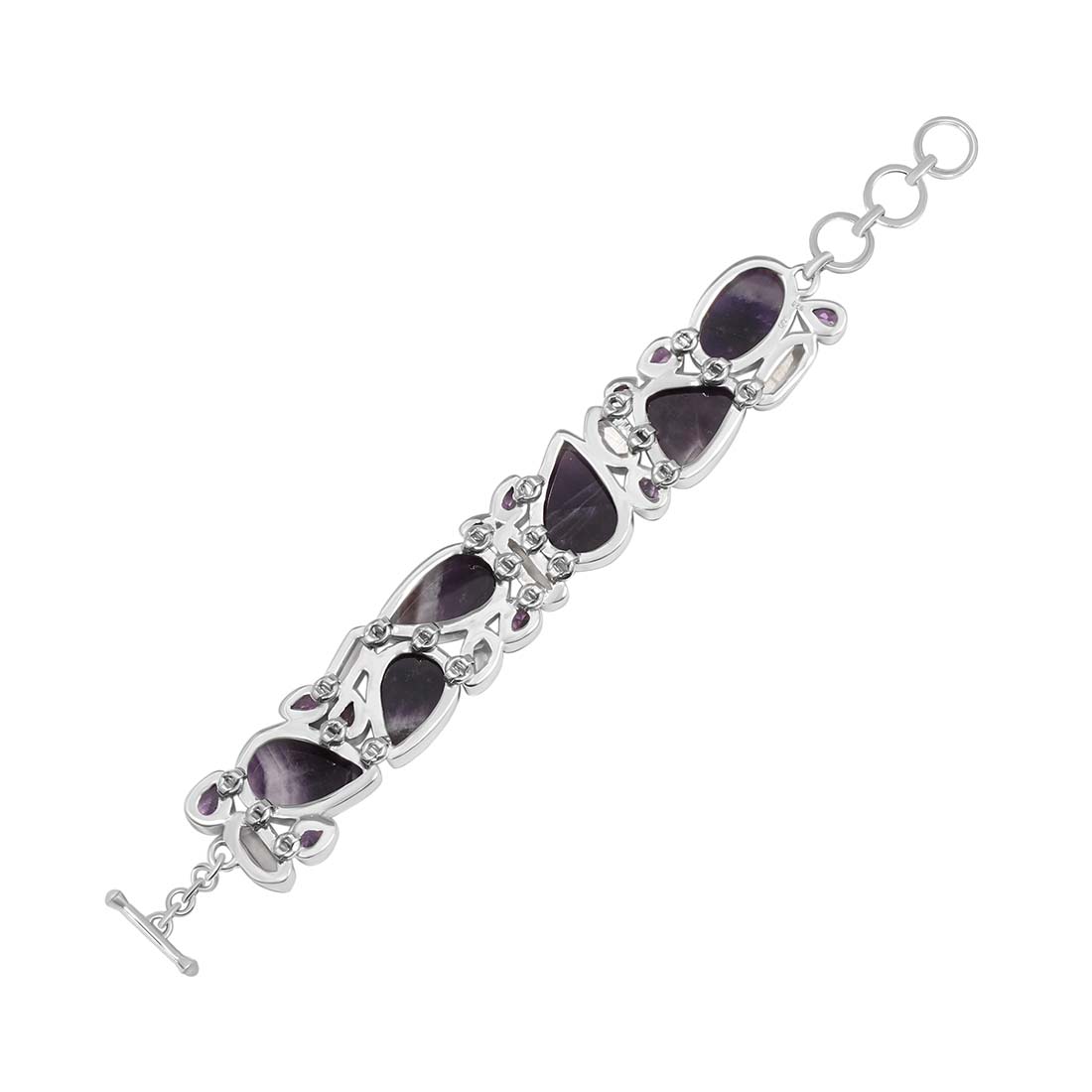 Amethyst Lace Agate / Chevron Amethyst Bracelet-(ALA-B-2.)
