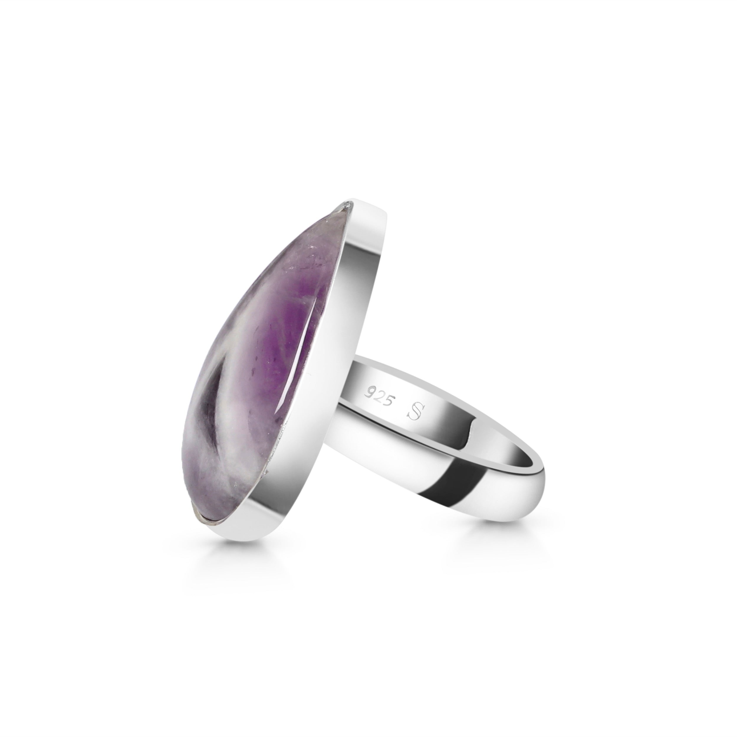 Amethyst Lace Agate Adjustable Ring-(ALA-R-1.)