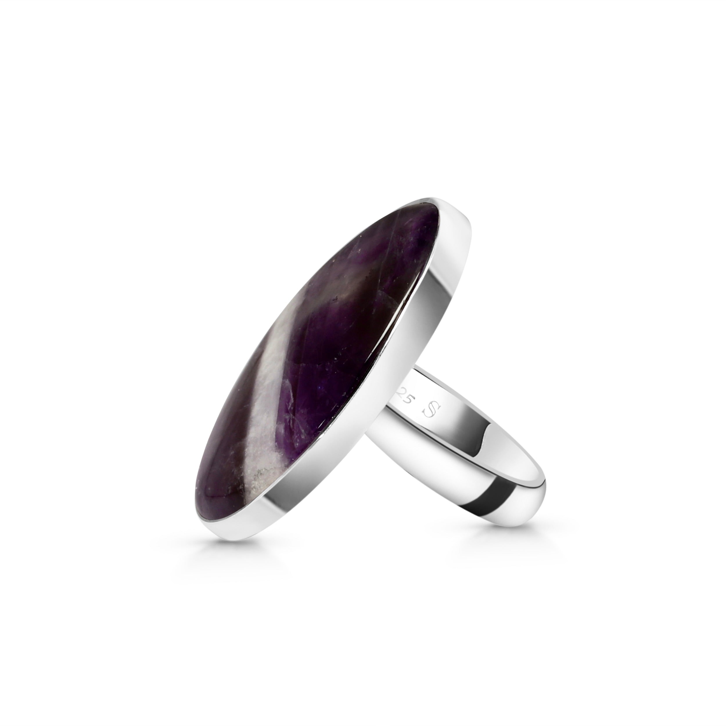Amethyst Lace Agate Adjustable Ring-(ALA-R-13.)