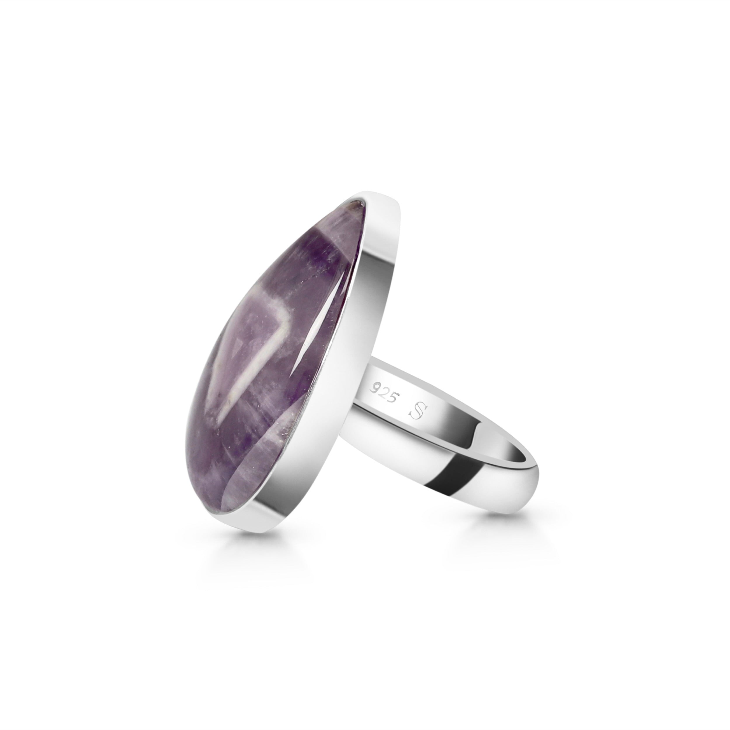 Amethyst Lace Agate Adjustable Ring-(ALA-R-2.)