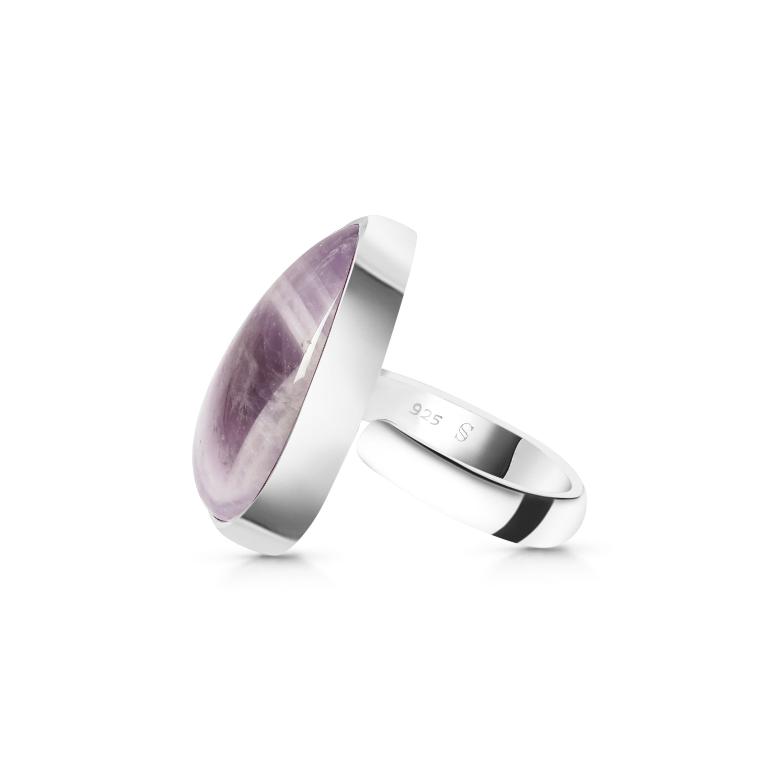 Amethyst Lace Agate Adjustable Ring-(ALA-R-22.)