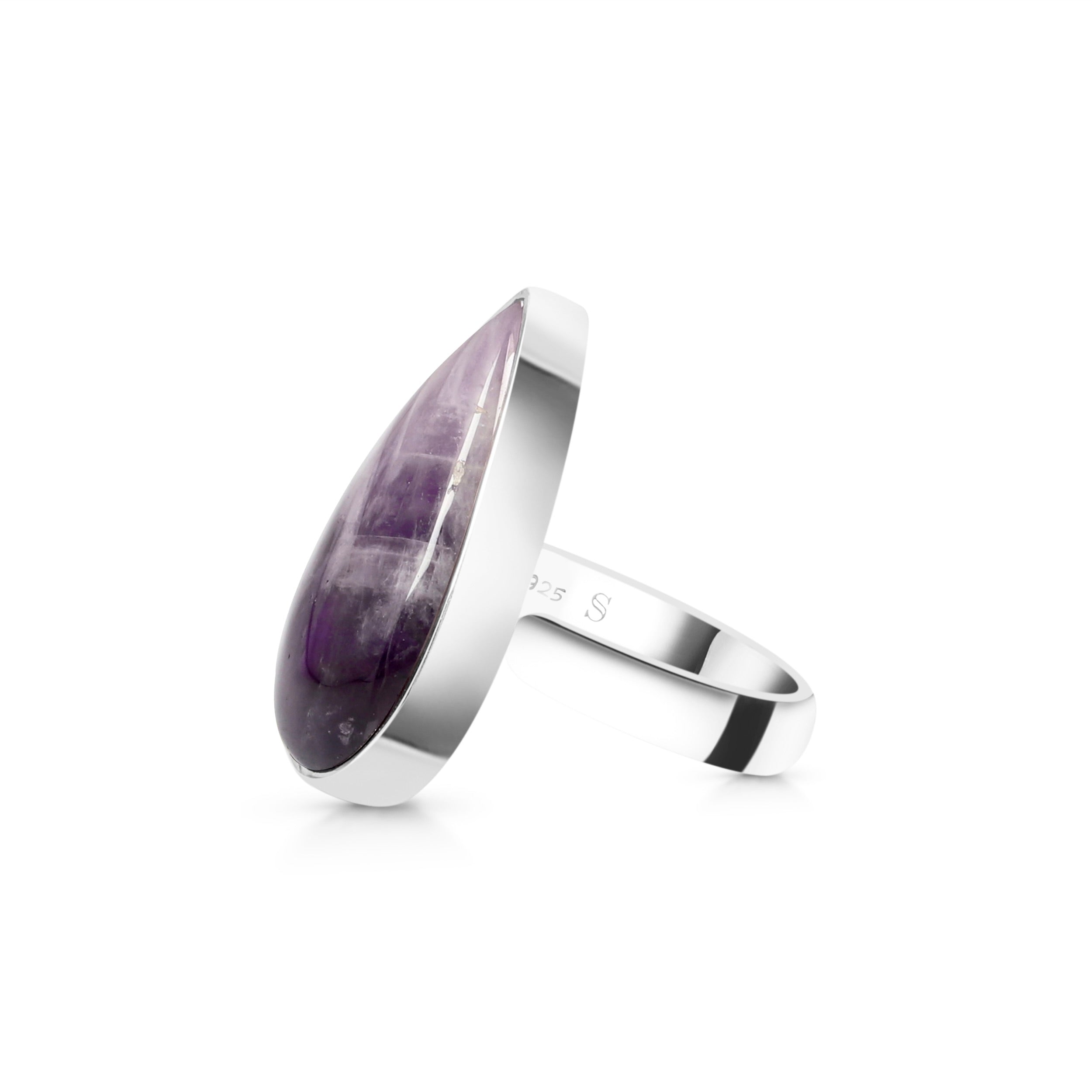 Amethyst Lace Agate Adjustable Ring-(ALA-R-30.)
