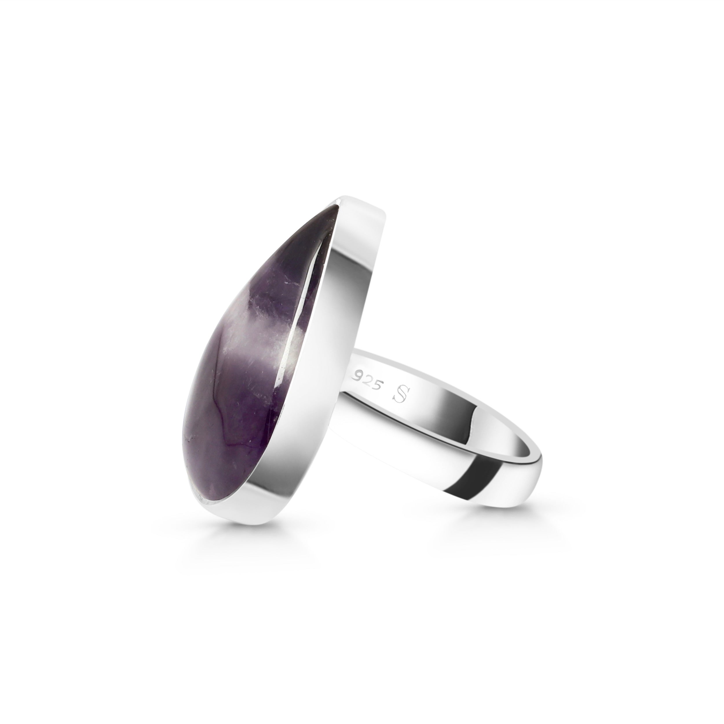 Amethyst Lace Agate Adjustable Ring-(ALA-R-7.)