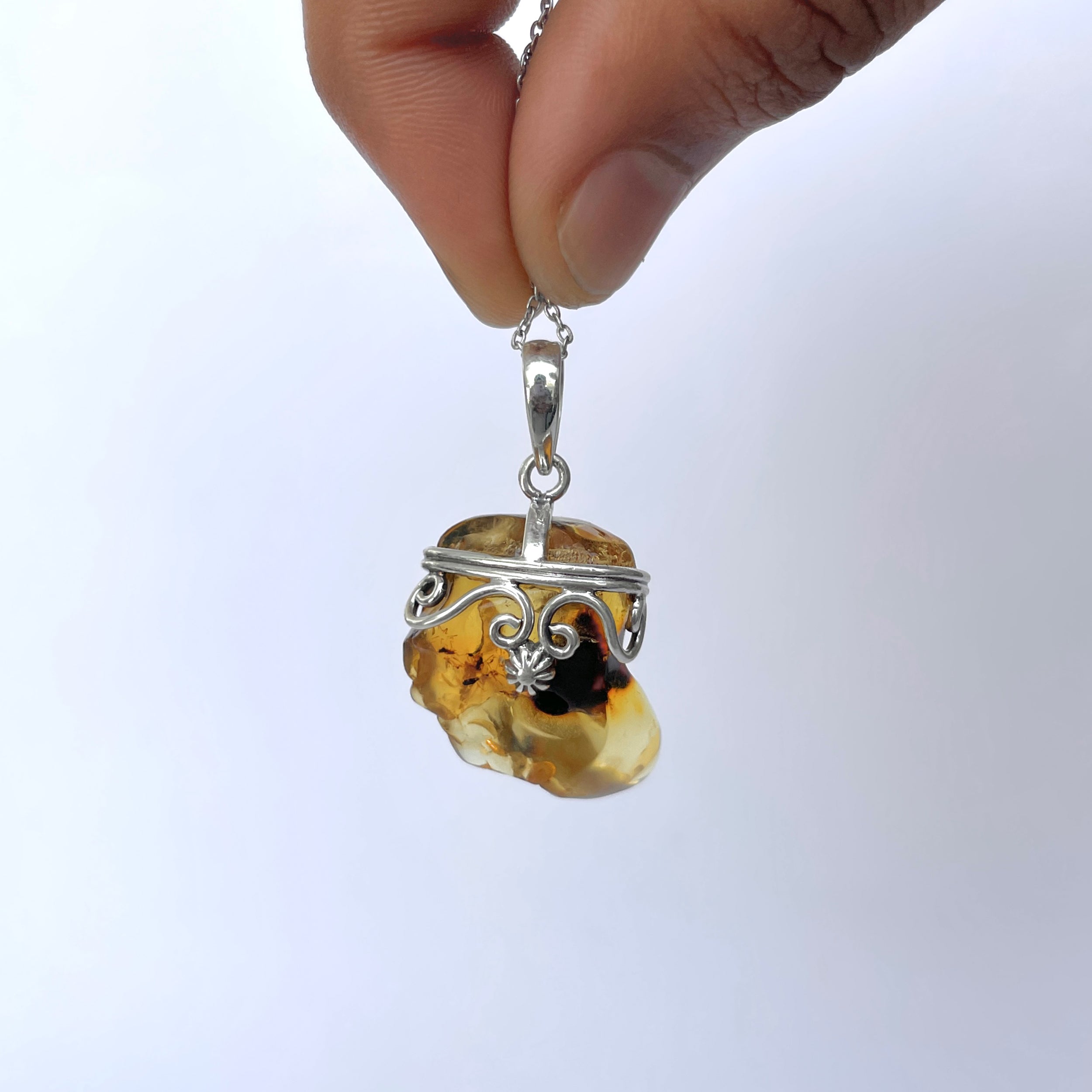 Amber Pendant-(AMB-P-127.)
