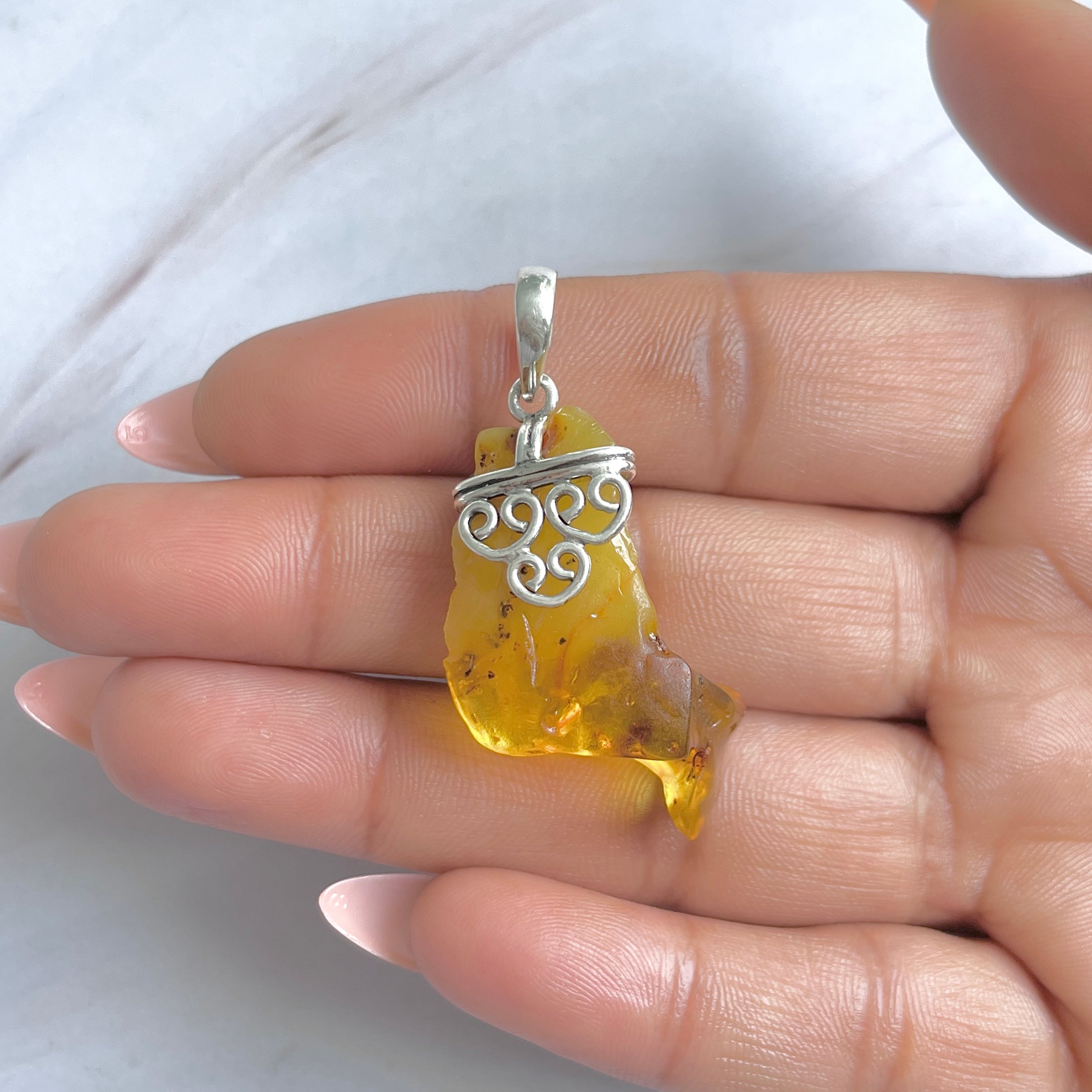 Amber Pendant-(AMB-P-128.)