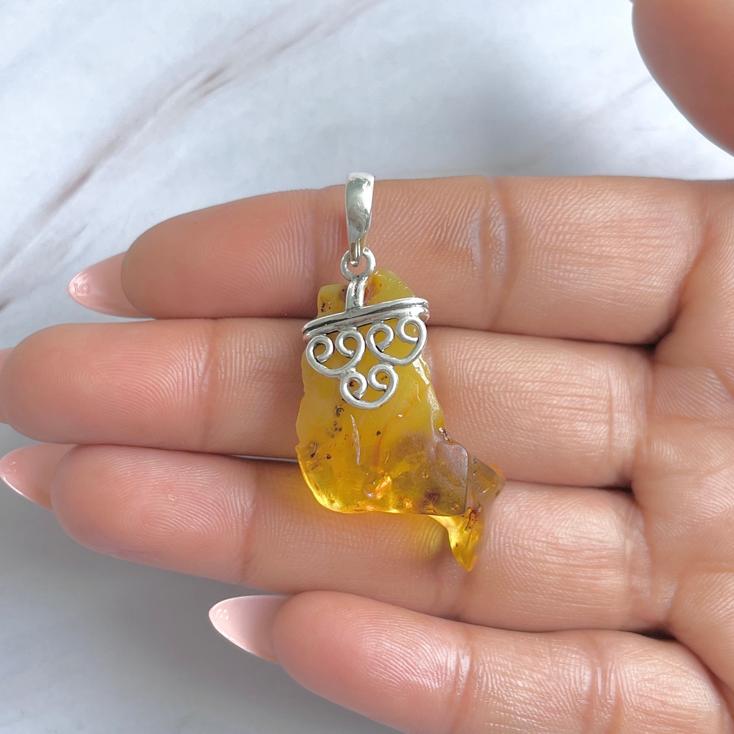 Amber Pendant-(AMB-P-128.)