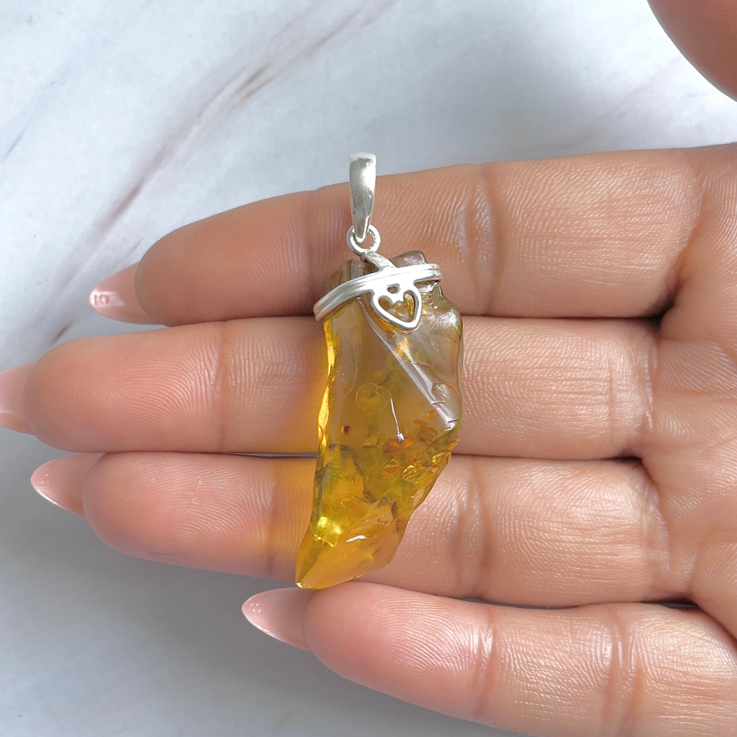 Amber Pendant-(AMB-P-129.)