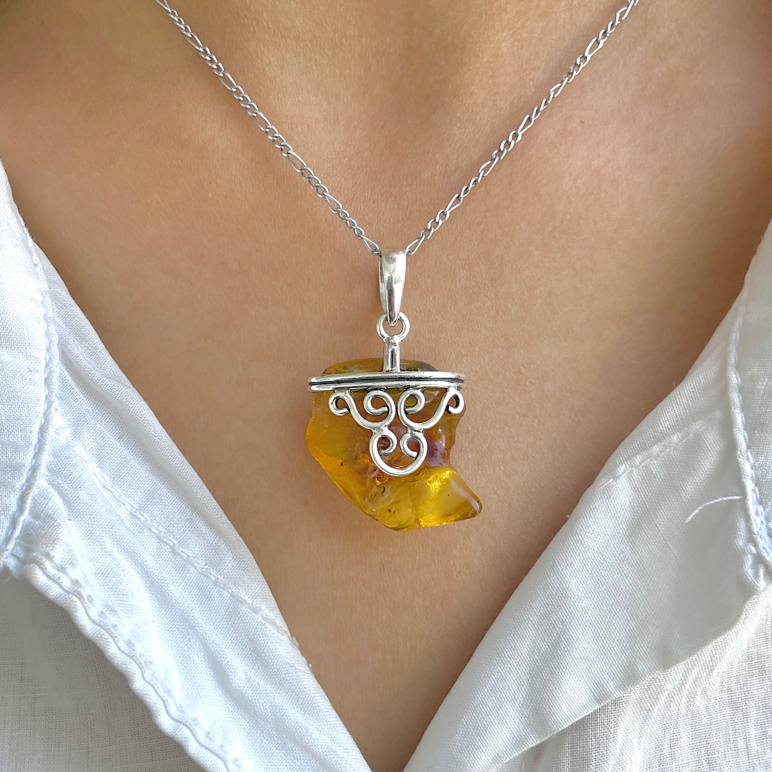 Amber Pendant-(AMB-P-141.)