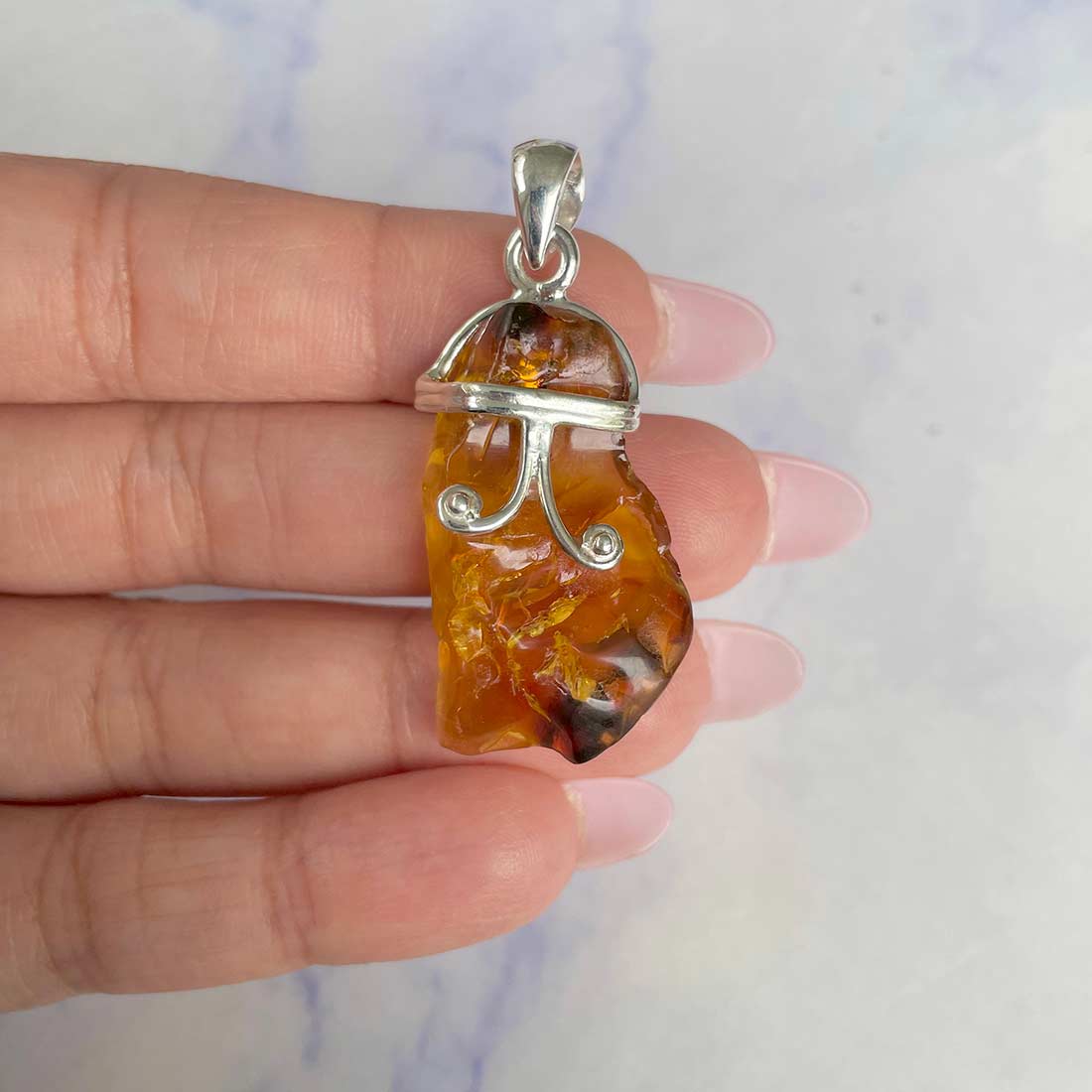 Amber Pendant-(AMB-P-34.)