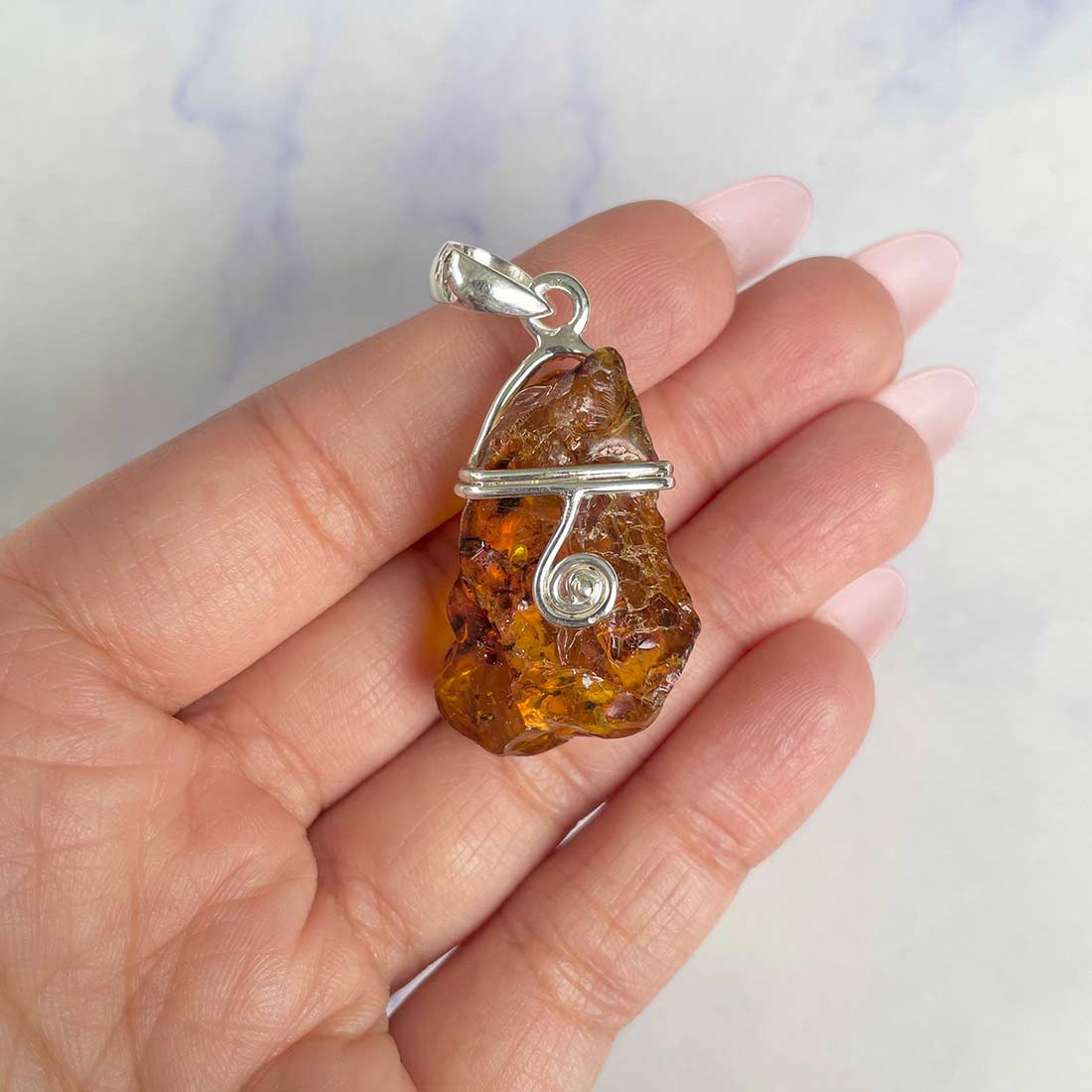 Amber Pendant-(AMB-P-37.)