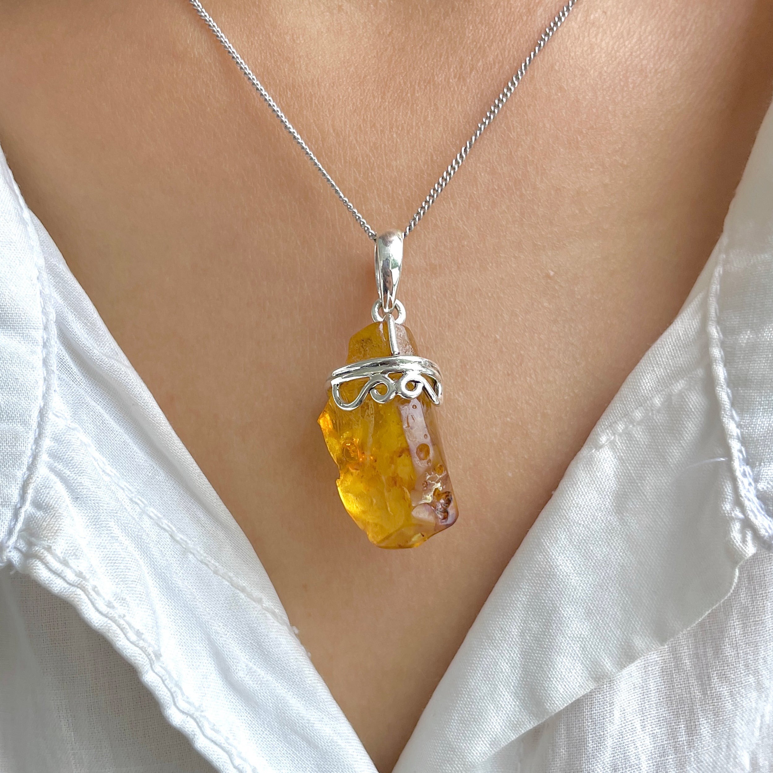 Amber Pendant-(AMB-P-64.)