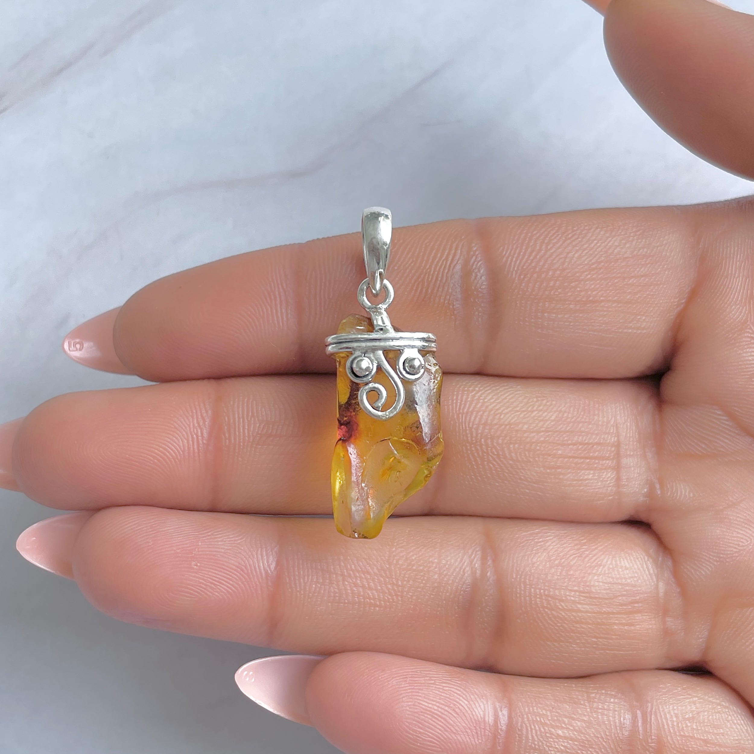 Amber Pendant-(AMB-P-65.)