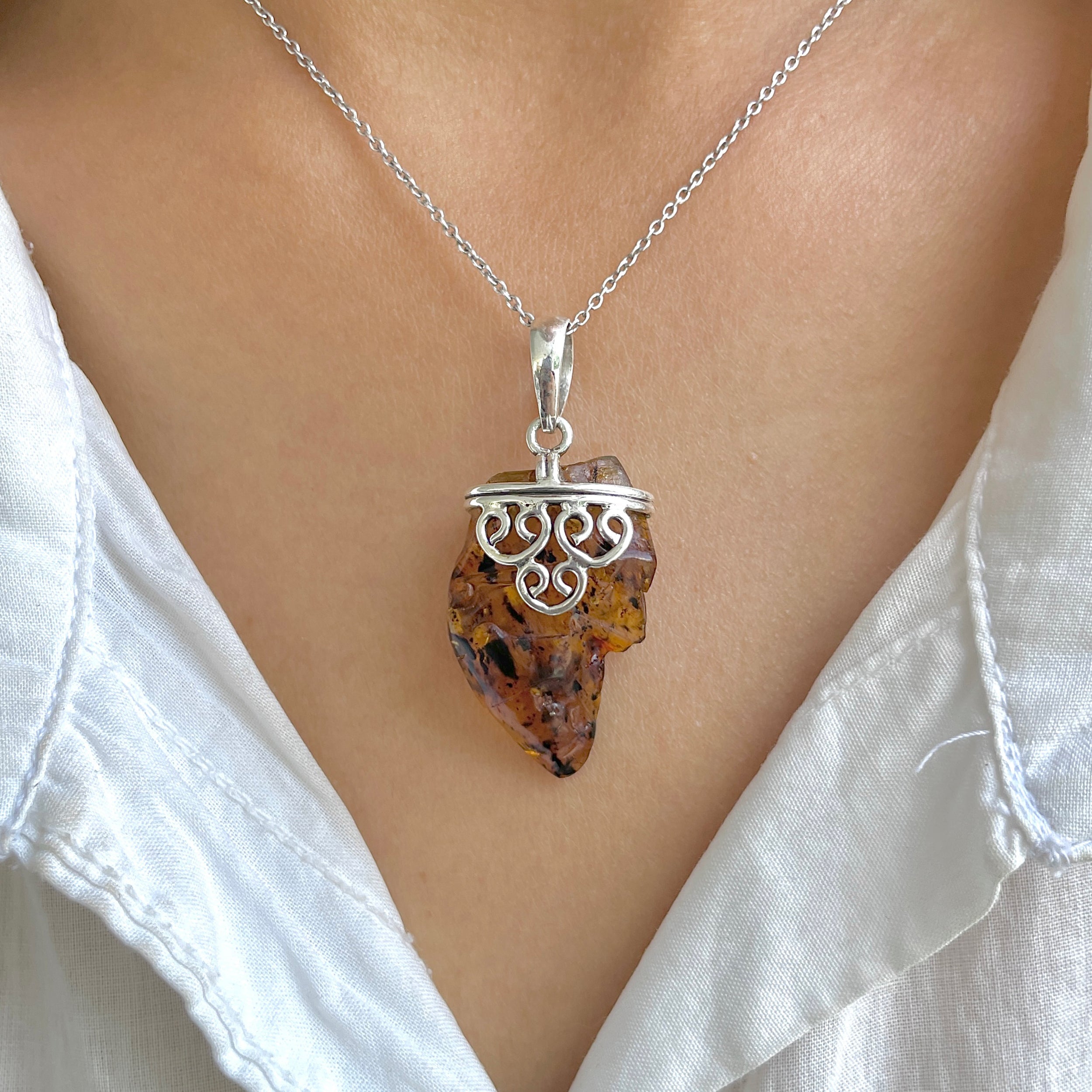 Amber Pendant-(AMB-P-70.)