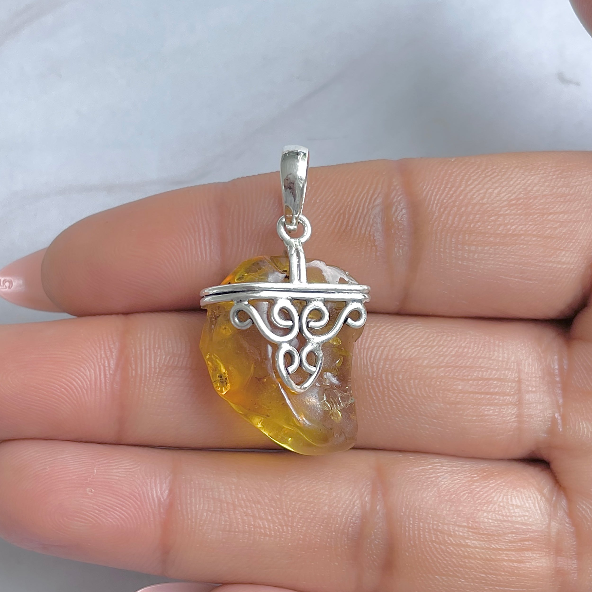 Amber Pendant-(AMB-P-80.)
