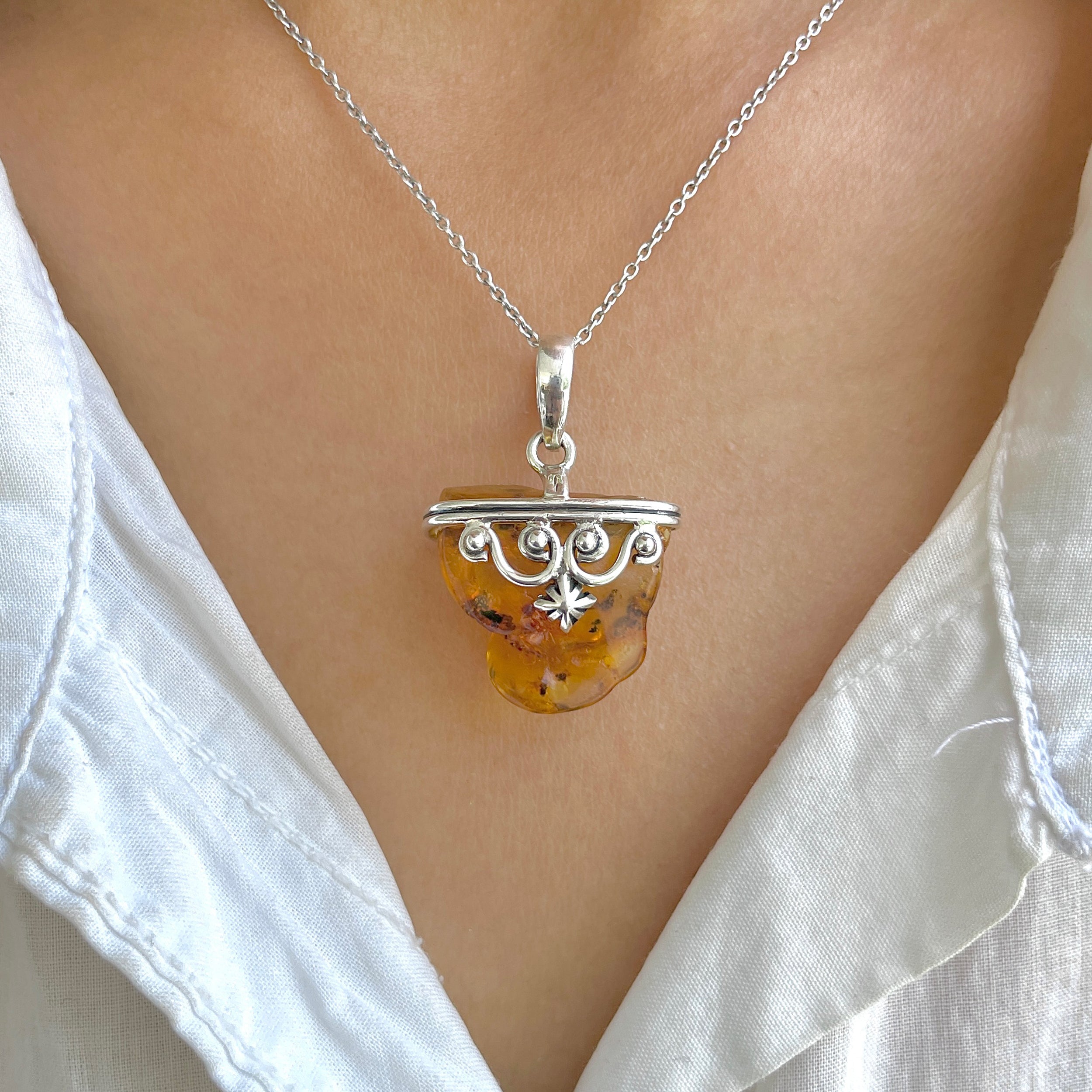 Amber Pendant-(AMB-P-87.)