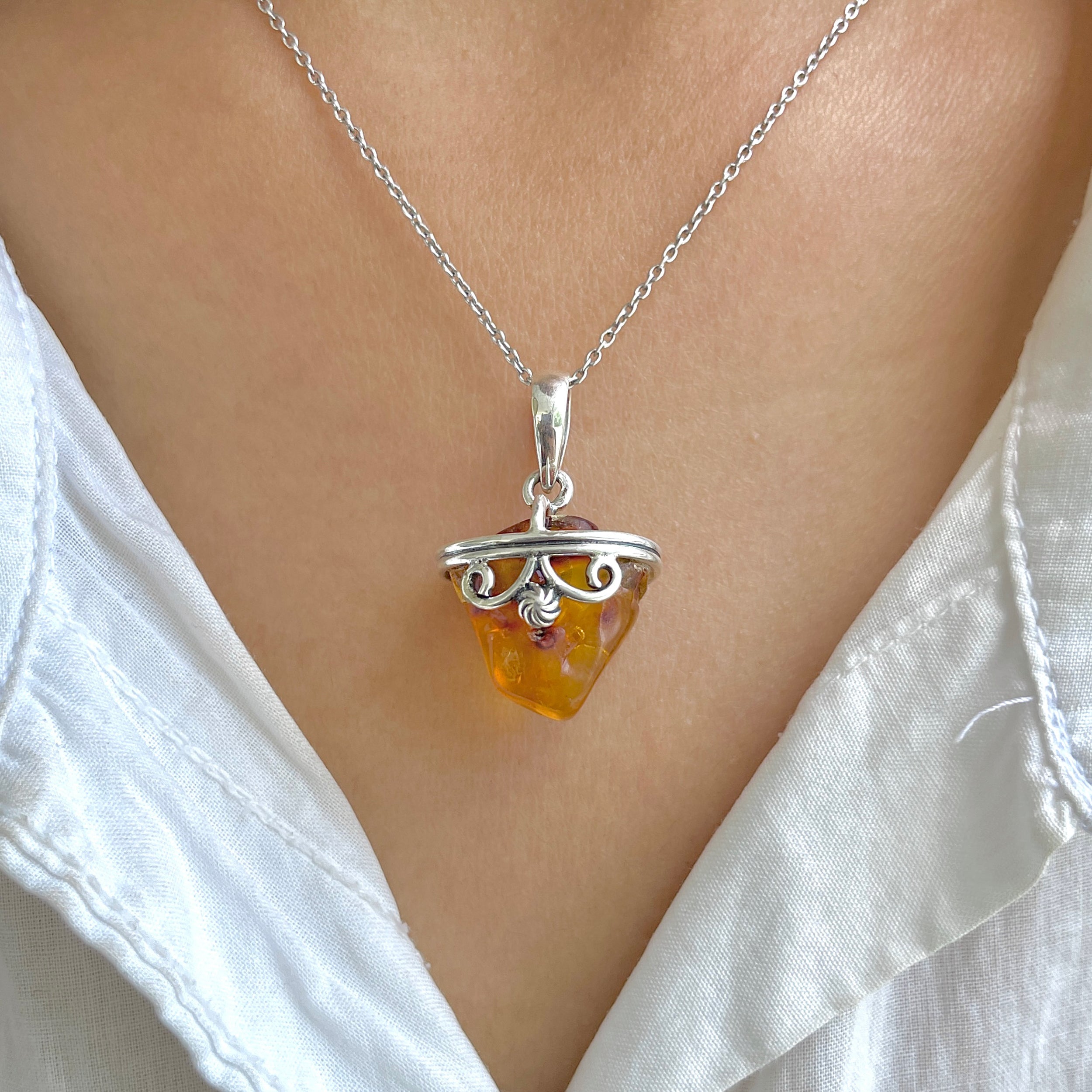 Amber Pendant-(AMB-P-91.)