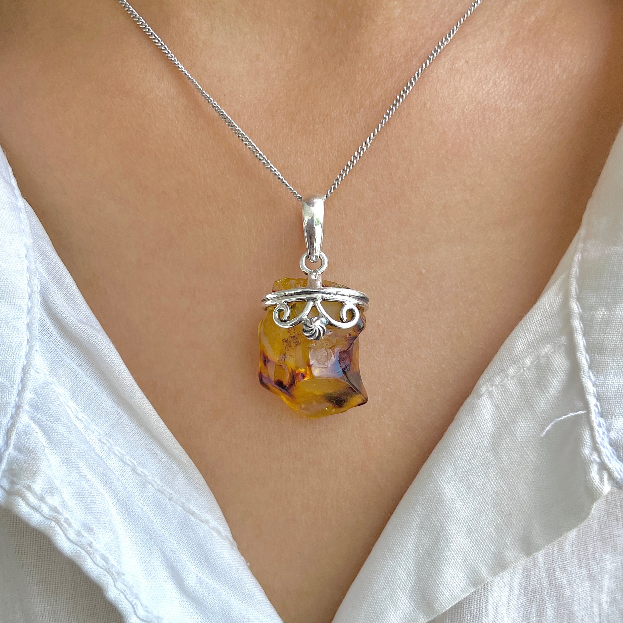 Amber Pendant-(AMB-P-92.)