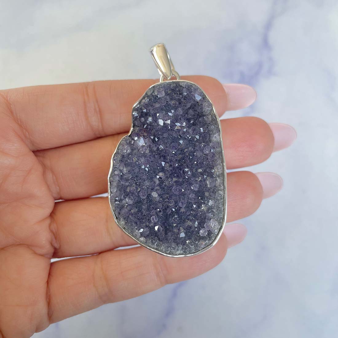 Amethyst Druzy Pendant-(AMD-P-11.)