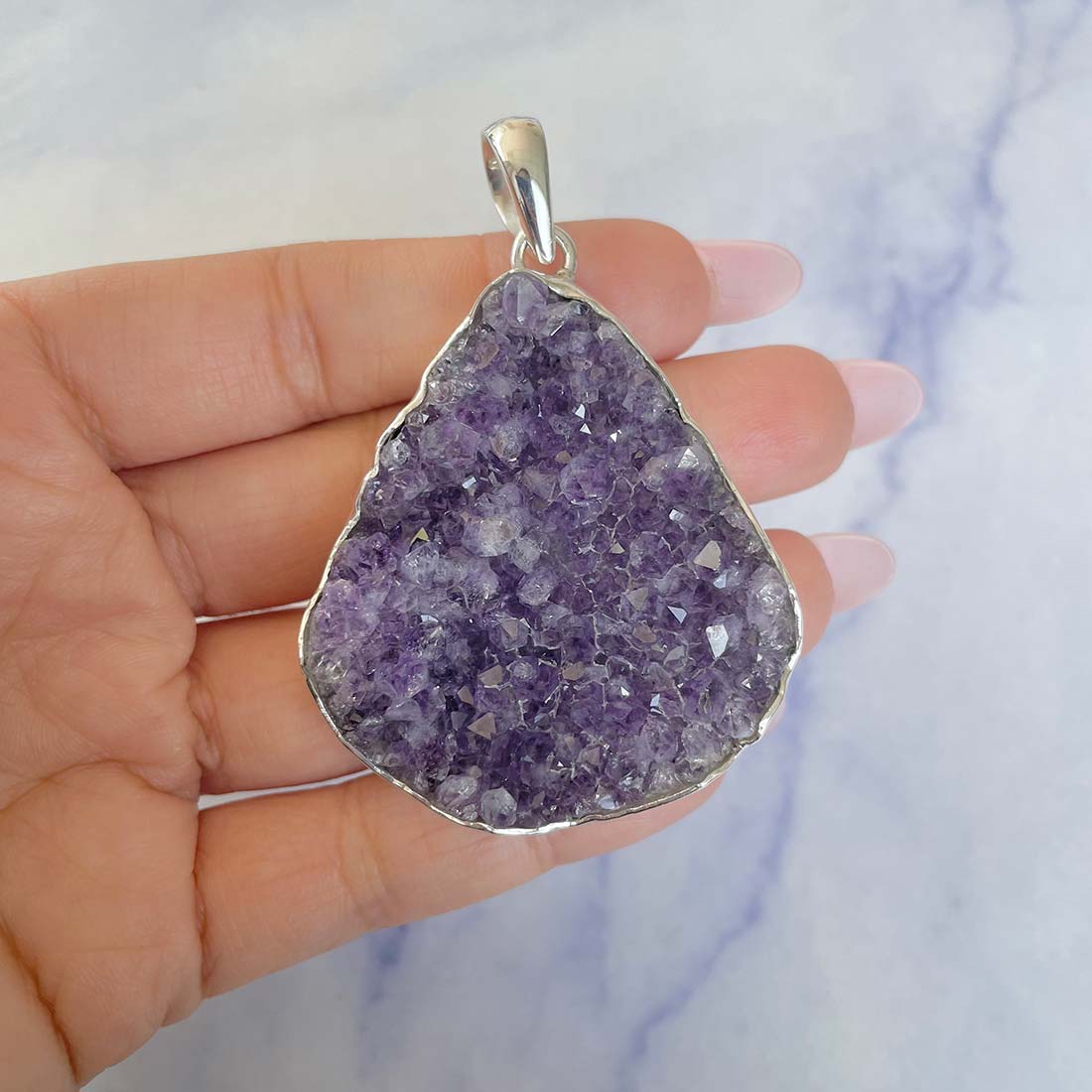 Amethyst Druzy Pendant-(AMD-P-13.)