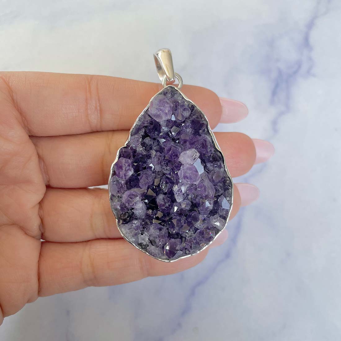 Amethyst Druzy Pendant-(AMD-P-16.)