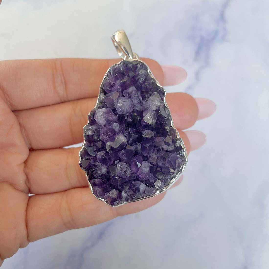 Amethyst Druzy Pendant-(AMD-P-17.)